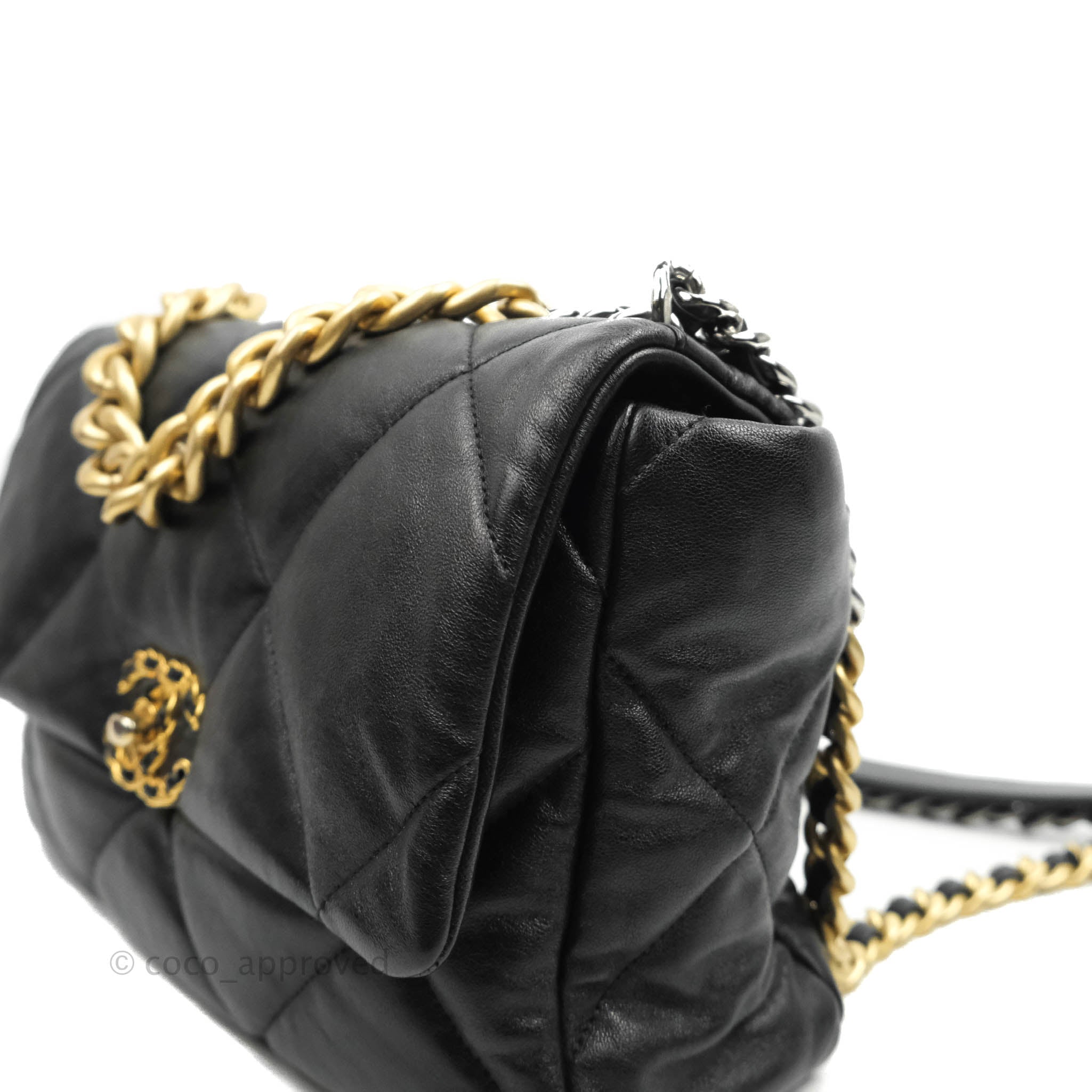 Chanel 19 Medium Flap Bag in Black Goatskin Leather with Mixed Hardware - Perfect for Everyday Luxury & Special Occasions