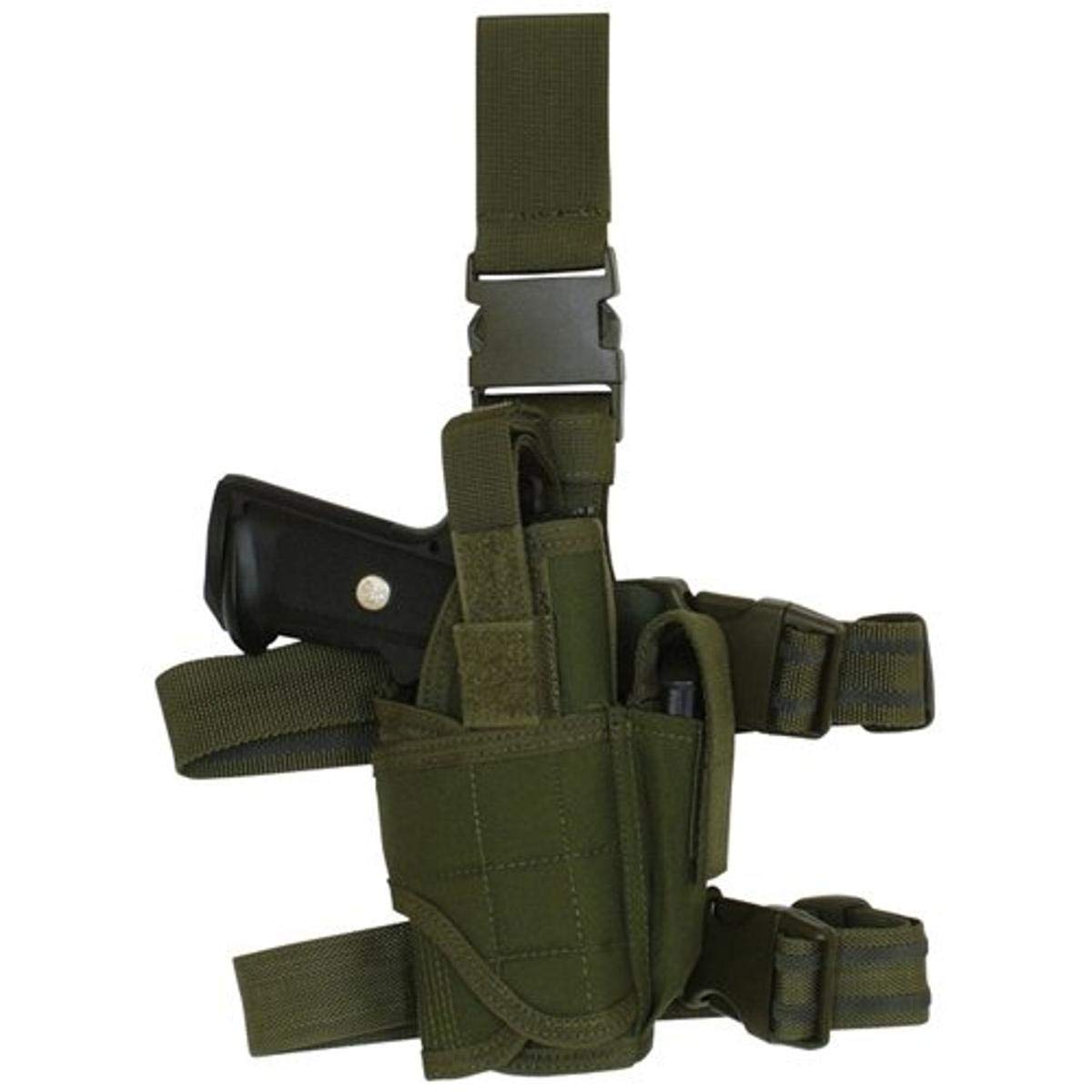 Fox Outdoor Products Commando Tactical Holster - Universal Pistol Gun Holster for Concealed Carry, Outdoor Sports & Tactical Training - Durable Nylon Material, Adjustable Belt Clip