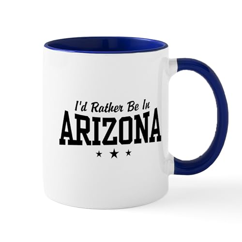White/Navy Inside - I'd Rather Be In Arizona Mug