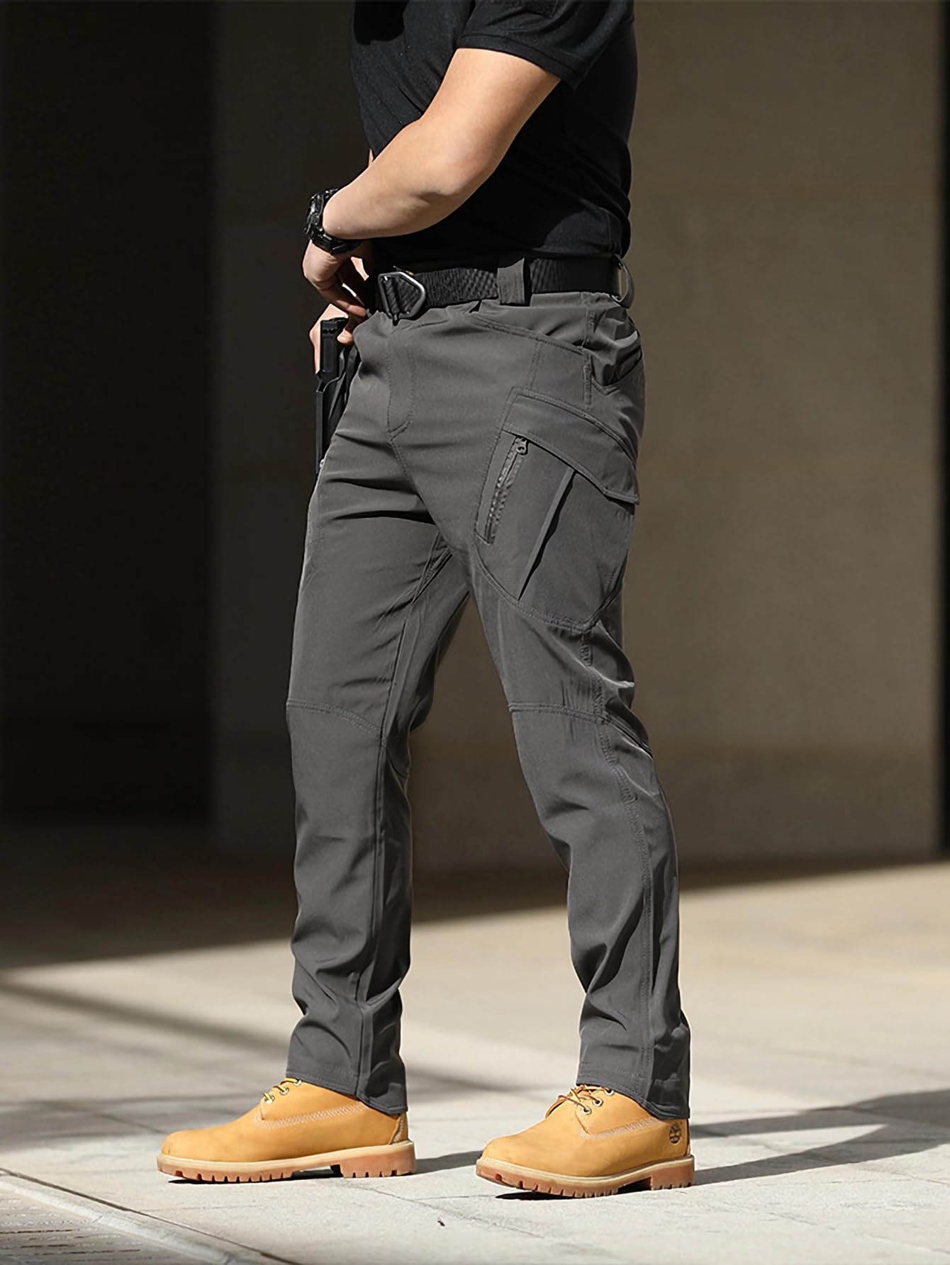 Men's Tactical Cargo Pants - Water Resistant Lightweight Hiking & Outdoor Work Pants with Multiple Pockets (No Belt Included) - Perfect for Camping, Hiking, Travel & Outdoor Adventures