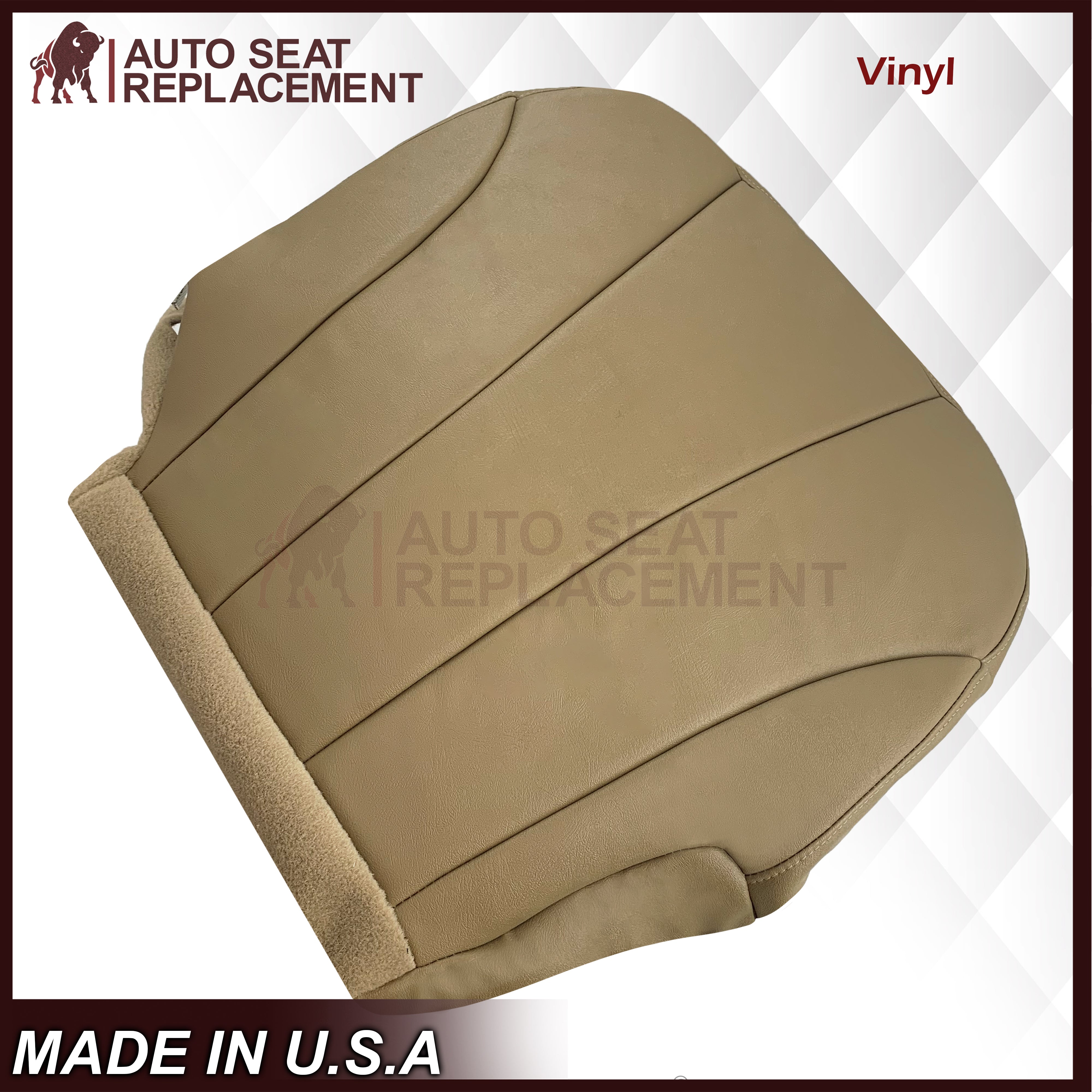 1999-2002 Chevy Silverado Dark Oak Tan Synthetic Leather Seat Covers - Durable & Custom Fit for Work Trucks - Perfect for Construction, Landscaping & Heavy-Duty Use
