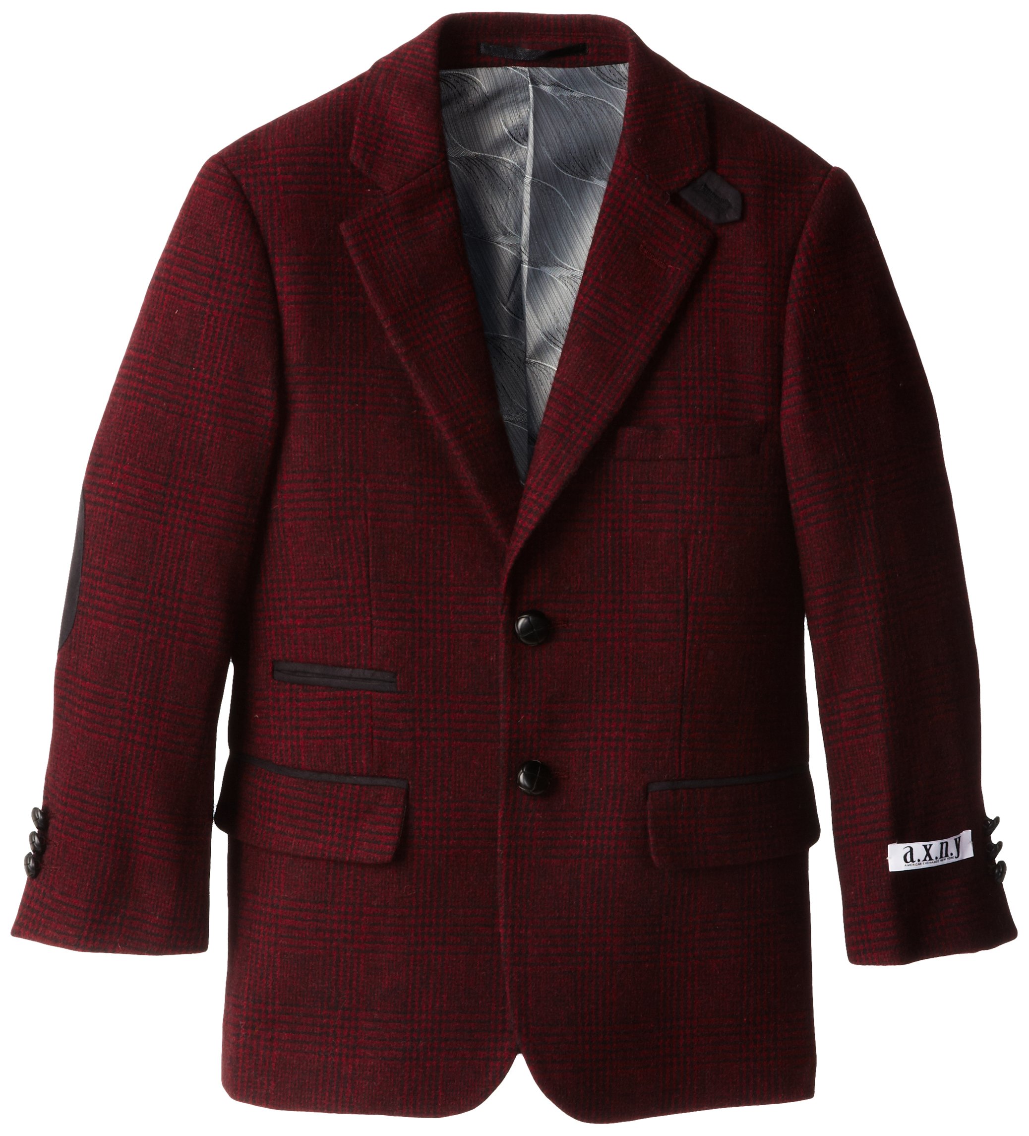 a.x.n.y Boys' Wool-Blend Plaid Blazer Jacket for Teens - Formal & School Occasions, Winter Wedding & Church Events