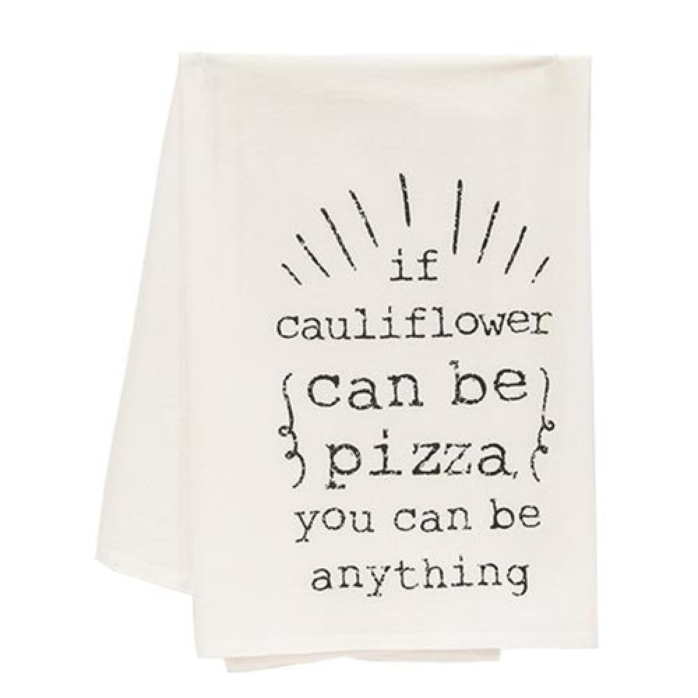 Cauliflower Pizza Dish Towel - Funny Kitchen Towel for Cooking, Baking & Decor - Perfect for Pizza Lovers & Healthy Eating Enthusiasts