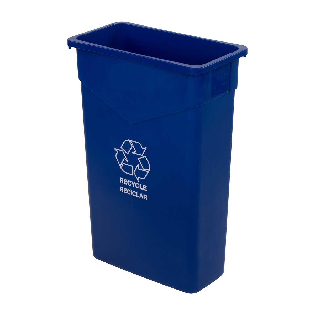 Carlisle 342023REC14 23-Gallon Blue TrimLine Rectangle Recycle Waste Container - Perfect for Office, Kitchen & Outdoor Recycling Bins