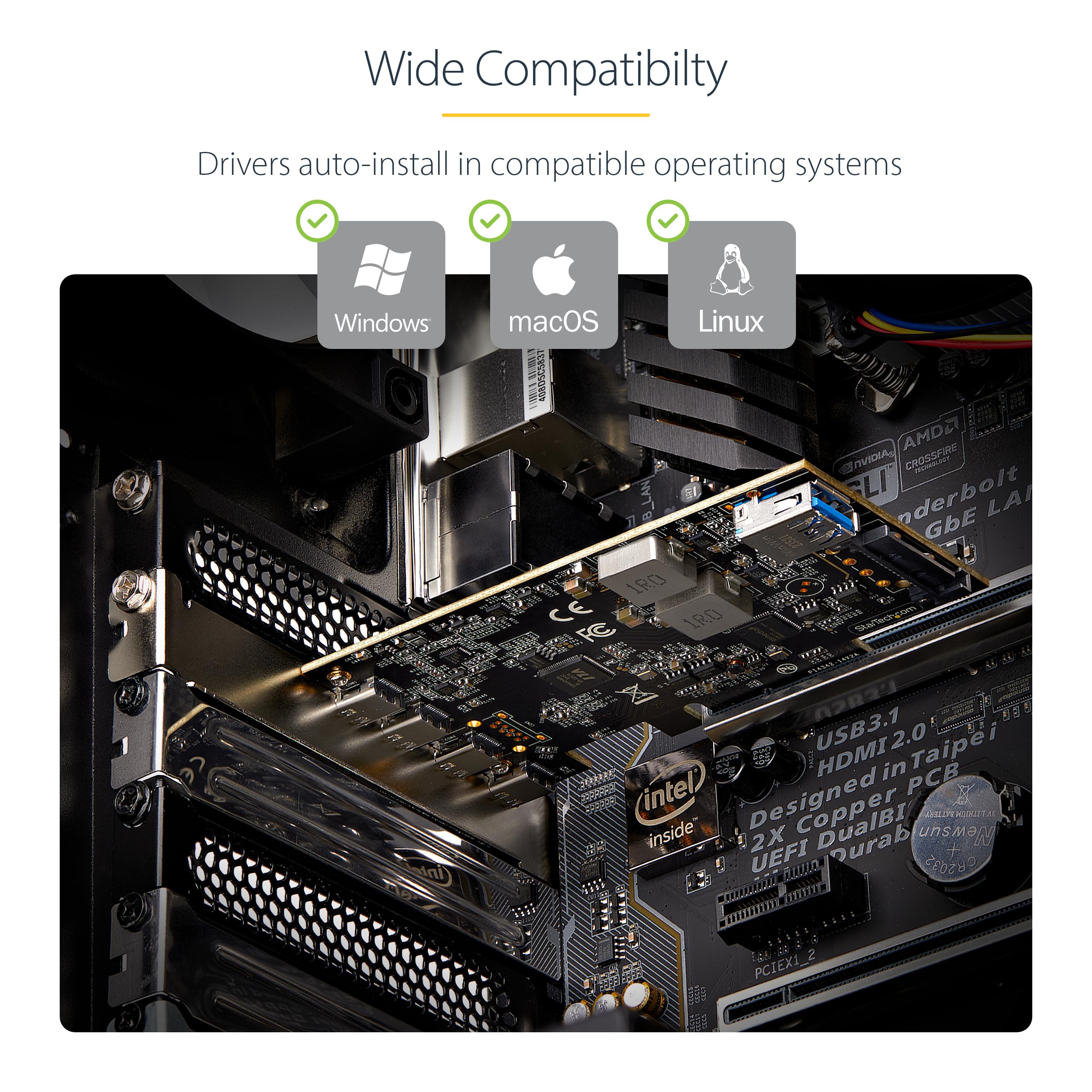 StarTech 5-Port USB 3.2 PCIe Card with 4x USB-C & USB-A for PC Expansion