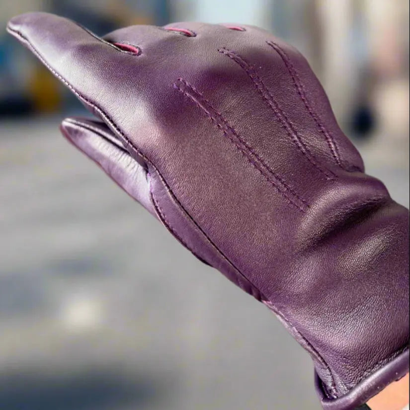 Women's Winter Leather Gloves with Soft Fur Lining - Warm Touchscreen Gloves for Cold Weather, Driving & Outdoor Activities