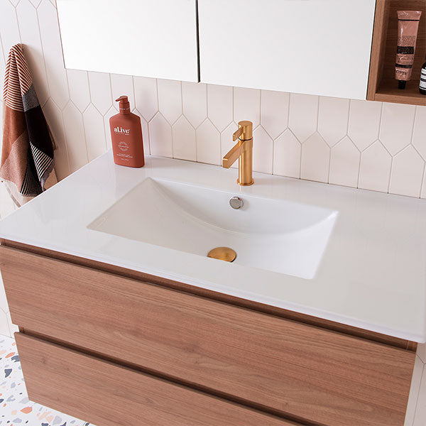 ADP Glacier Lite All Drawer Twin Vanity with Ceramic Top - Modern Bathroom Sink Cabinet for Master Bath & Guest Room - Perfect for Small Space Bathroom Remodel
