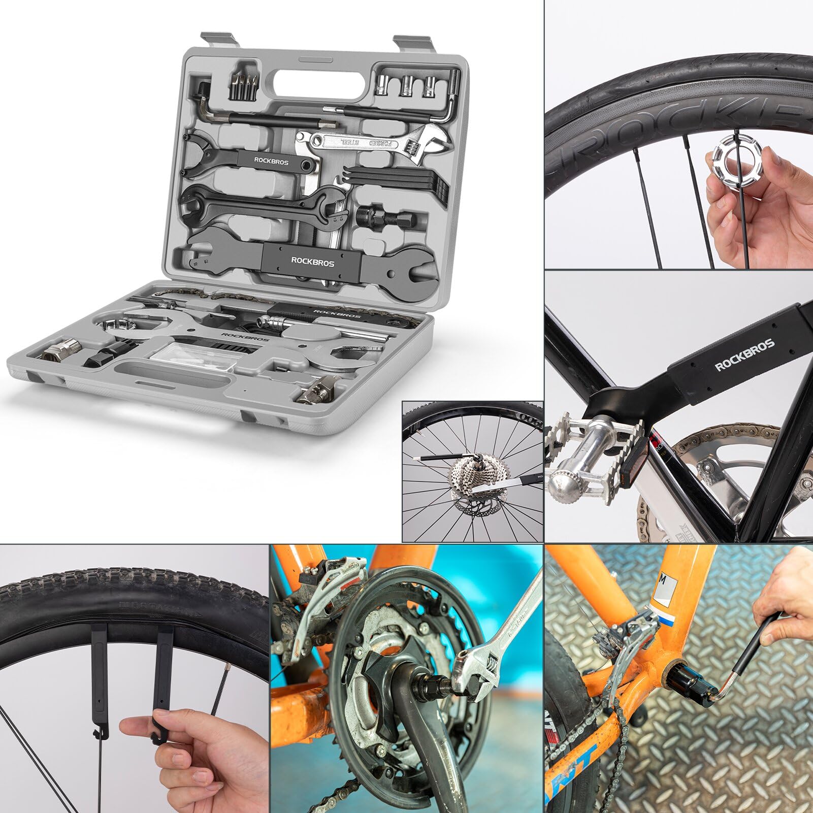 ROCKBROS 23-Piece Bike Repair Tool Kit - Multifunctional Bicycle Maintenance Tool Set for Tyres, Brakes, Chains & Pedals | Perfect for Road Bikes & Mountain Bikes | DIY Bike Repairs & Emergency Fixes