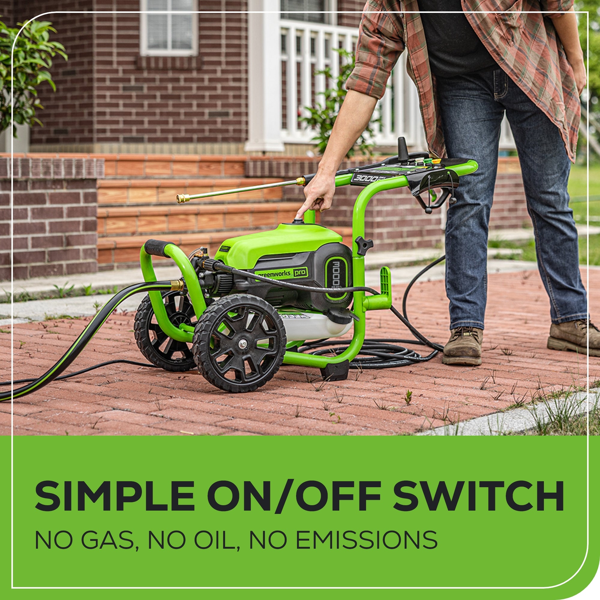 Renewed 3000 PSI 2.0 GPM Cold Water Electric Pressure Washer - Powerful Cleaning for Driveways, Decks & Outdoor Surfaces