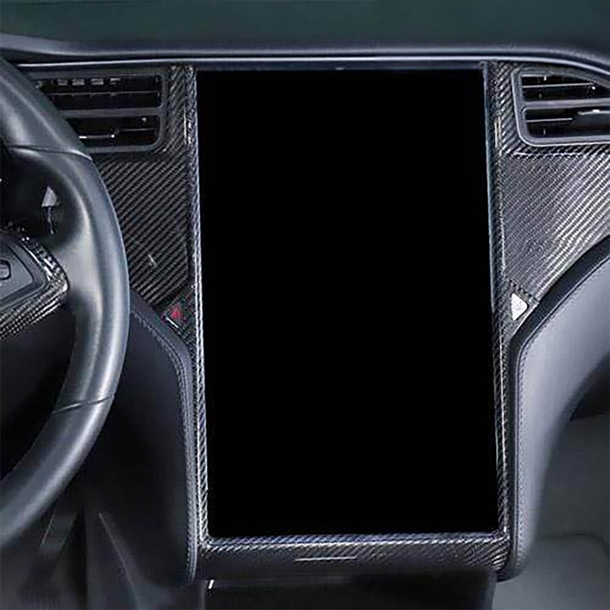 Premium Carbon Fiber Touchscreen Frame Trim for Tesla Model S (2014-2020) & Model X (2014-2021) – Easy Installation Interior Upgrade Kit | Luxury Dashboard Accessory for Tesla Owners | Perfect for Daily Driving & Car Shows