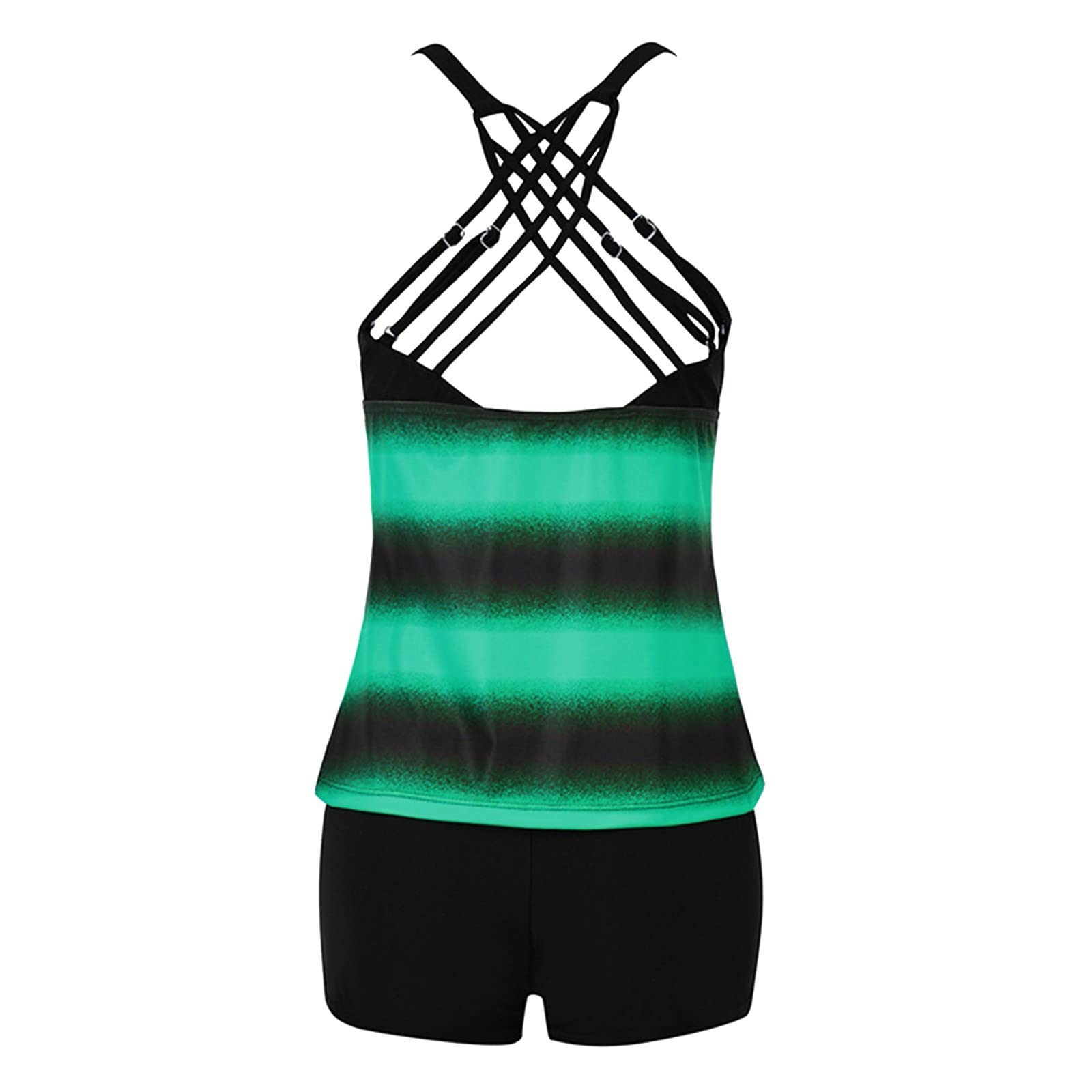 Plus Size Women's Strappy Tankini Swimdress Set with Floral Print - Swimwear for Women Size 14-24 - Perfect for Beach Vacations, Pool Parties & Summer Getaways