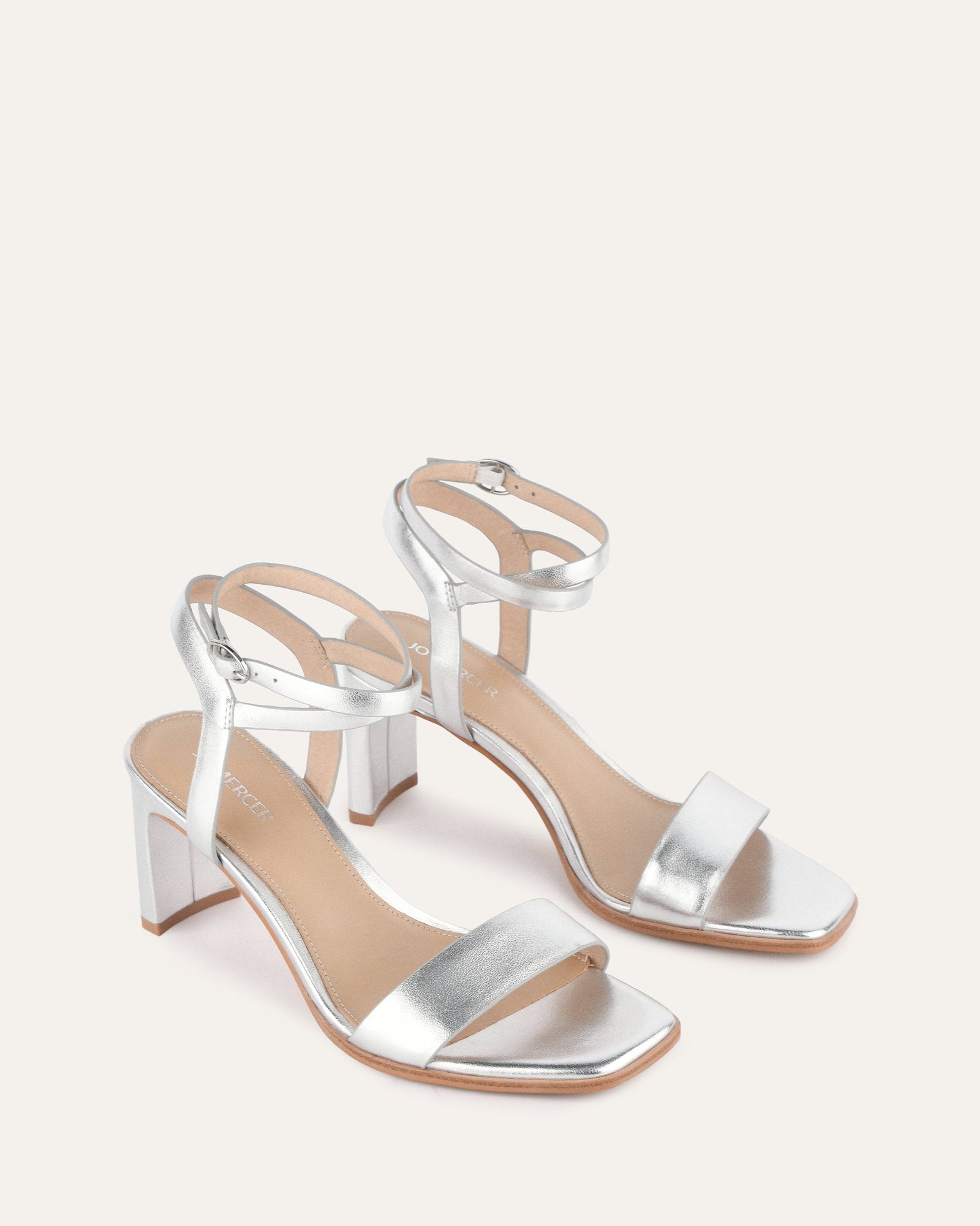NATSU Women's Soft Silver Leather Mid Heel Sandals - Comfortable & Stylish for Summer, Beach, Party, and Casual Wear