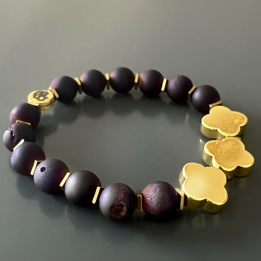Authentic Moroccan Flower Agate Bracelet - Natural Stone Beaded Wrist Jewelry for Women - Perfect for Meditation, Yoga & Spiritual Healing