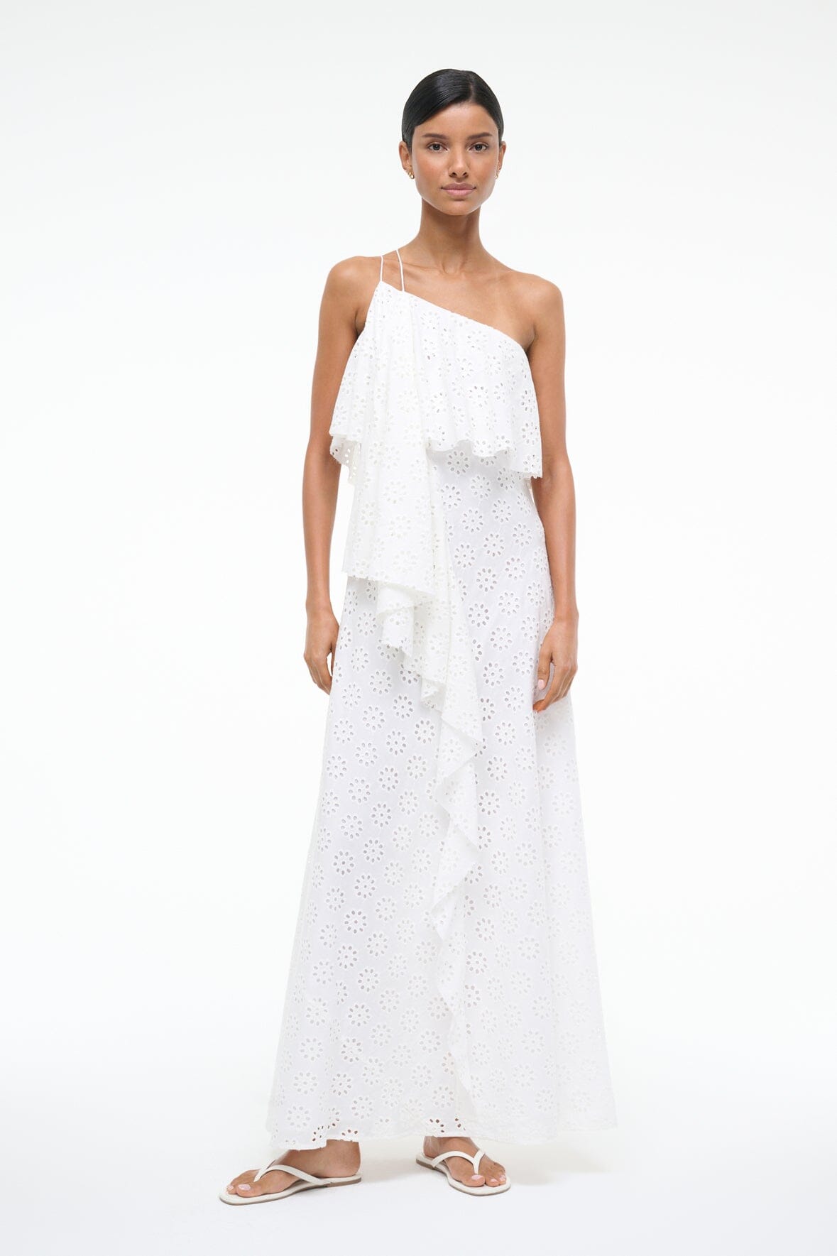 ISA DRESS | White Eyelet Lace Summer Dress for Women - Perfect for Beach, Wedding & Party Occasions