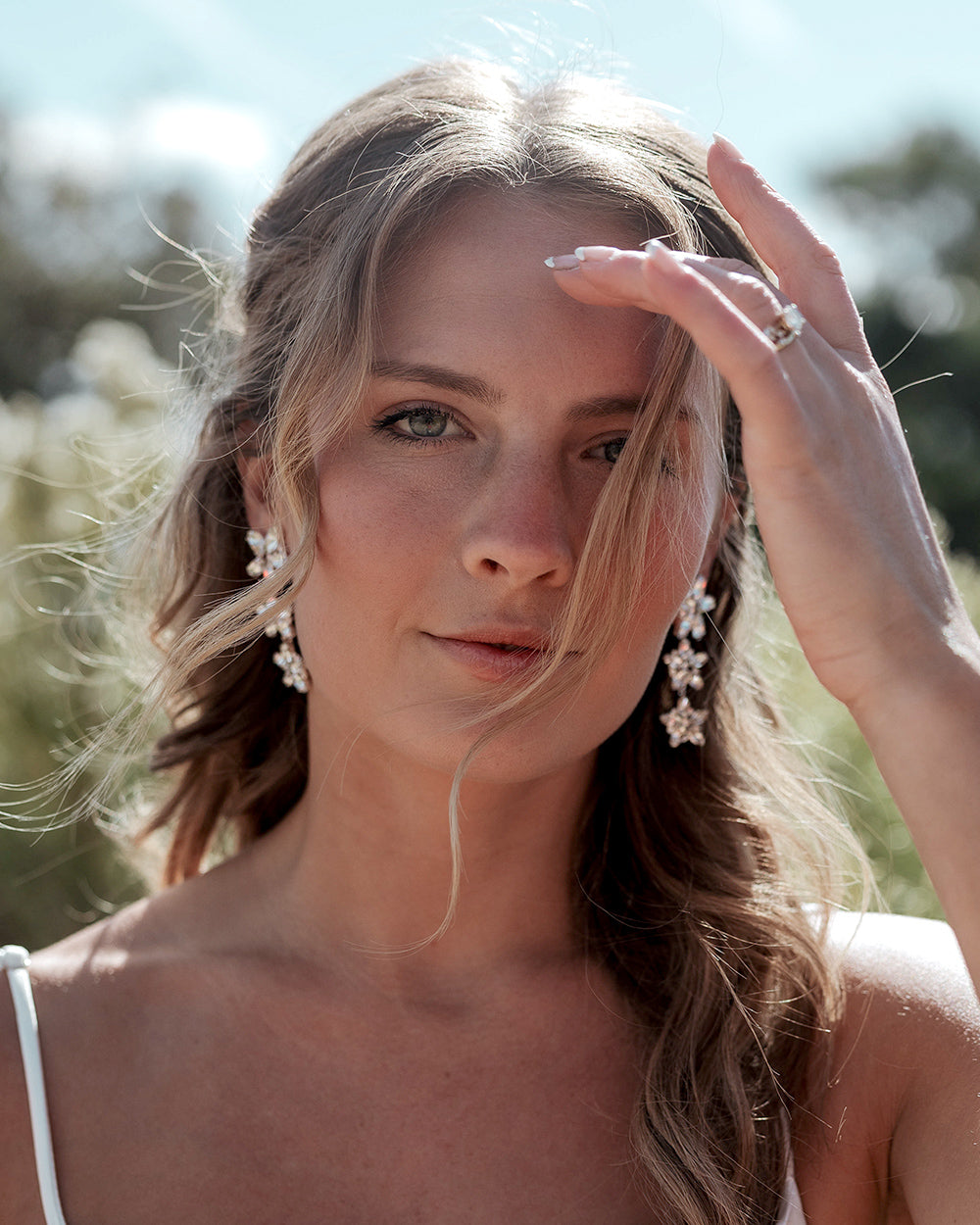Novie Drop Earrings for Women - Elegant Dangle Earrings with Crystal Accents | Perfect for Parties, Weddings & Evening Events
