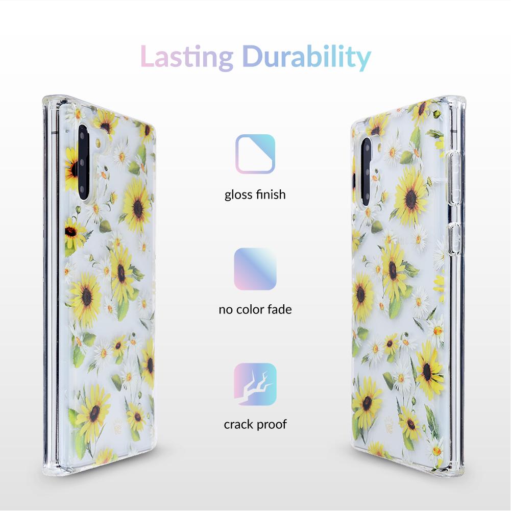 Sunflower Daisy Clear Samsung Galaxy Phone Case - Protective Cover for Samsung Galaxy S21/S20/S10/Note 20 - Cute Floral Design for Women & Girls - Perfect for Everyday Use, Work & Travel