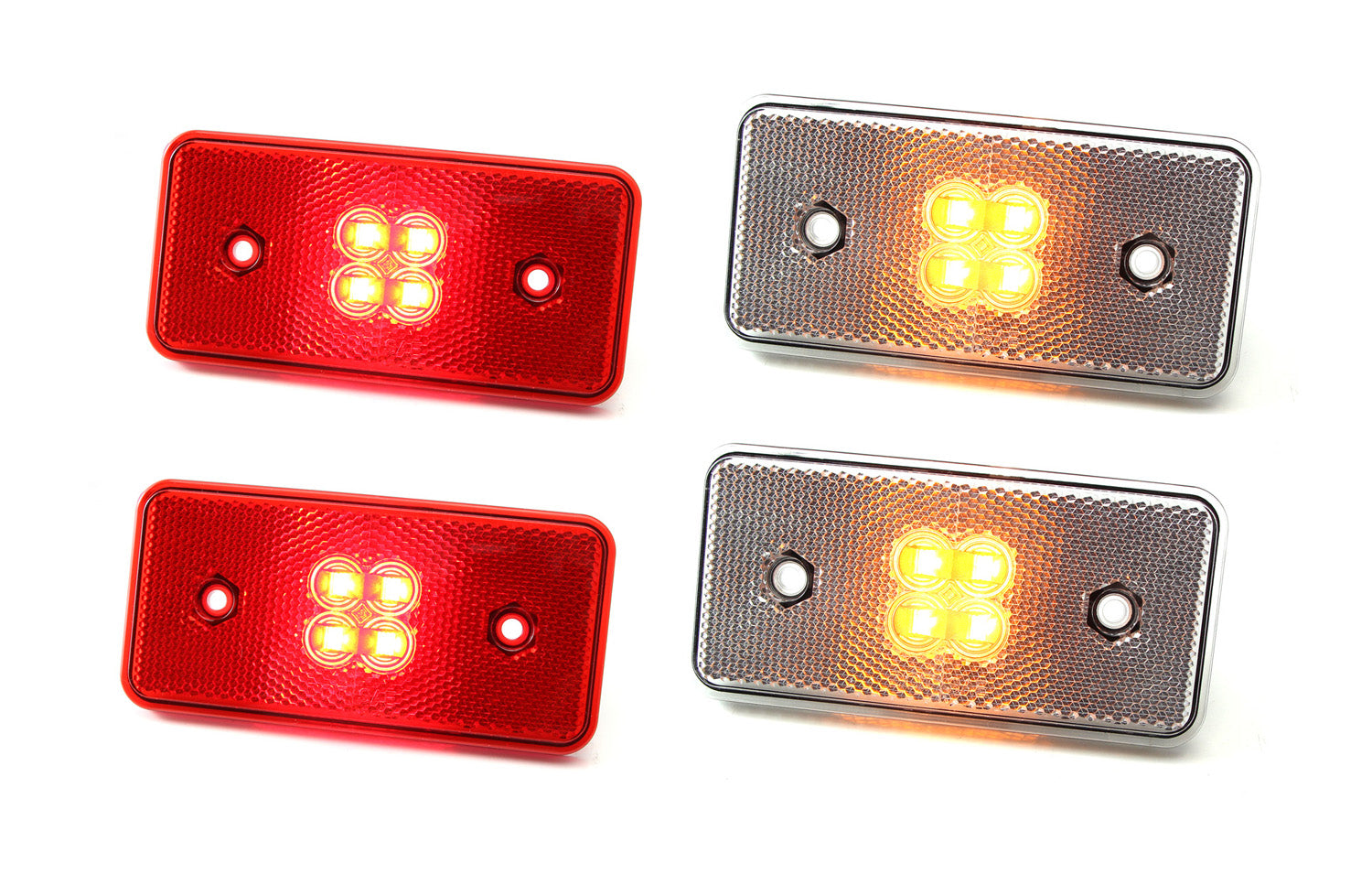 4-Piece Clear/Red Lens Amber/Red LED Side Marker Lights for 2015-2018 Mercedes G Class - Enhanced Visibility & Style for Off-Road & Night Driving