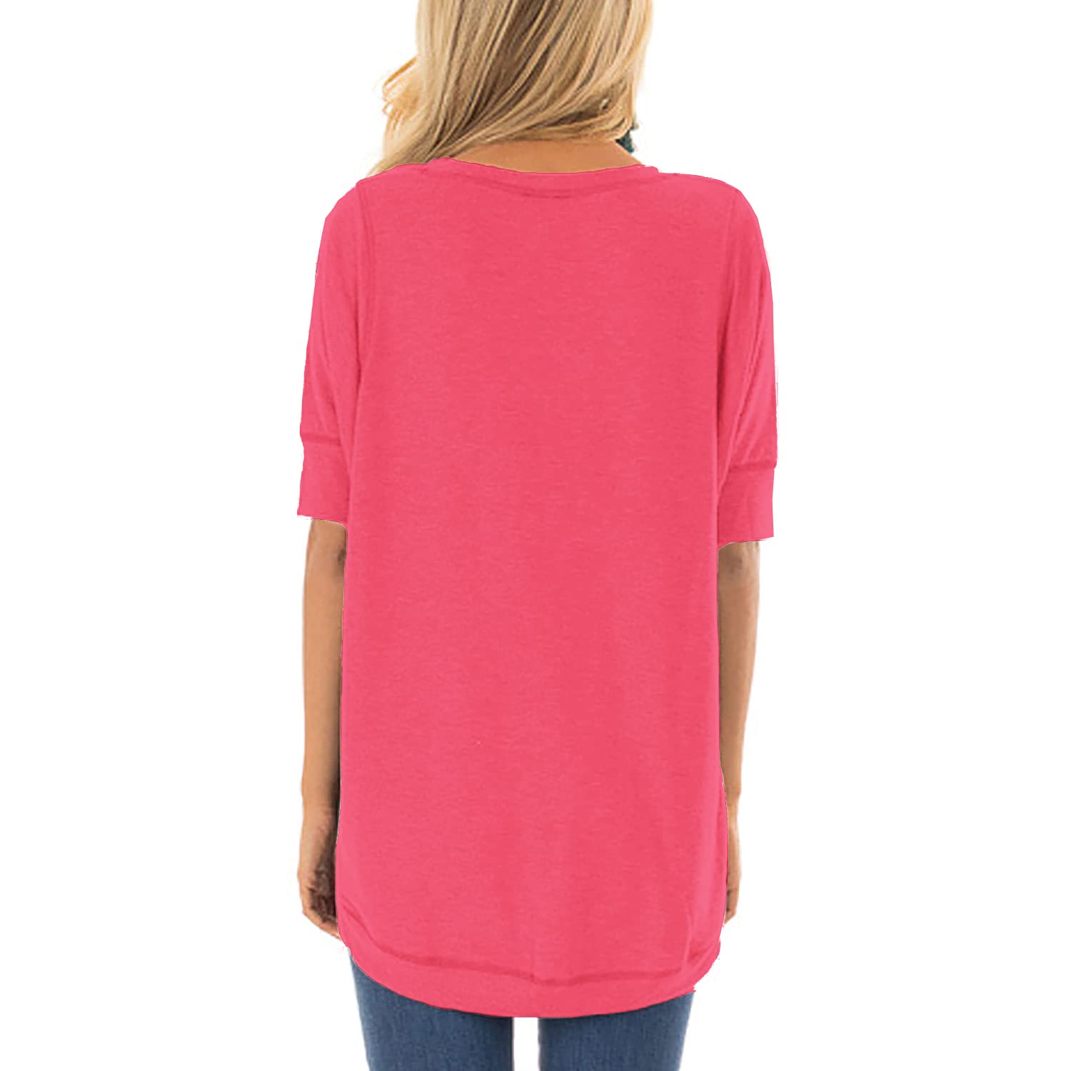 Women's Loose Fit Short Sleeve Cotton T-Shirt - Casual Crew Neck Pullover Tee with Side Split for Everyday Wear, Work & Weekend Outfits