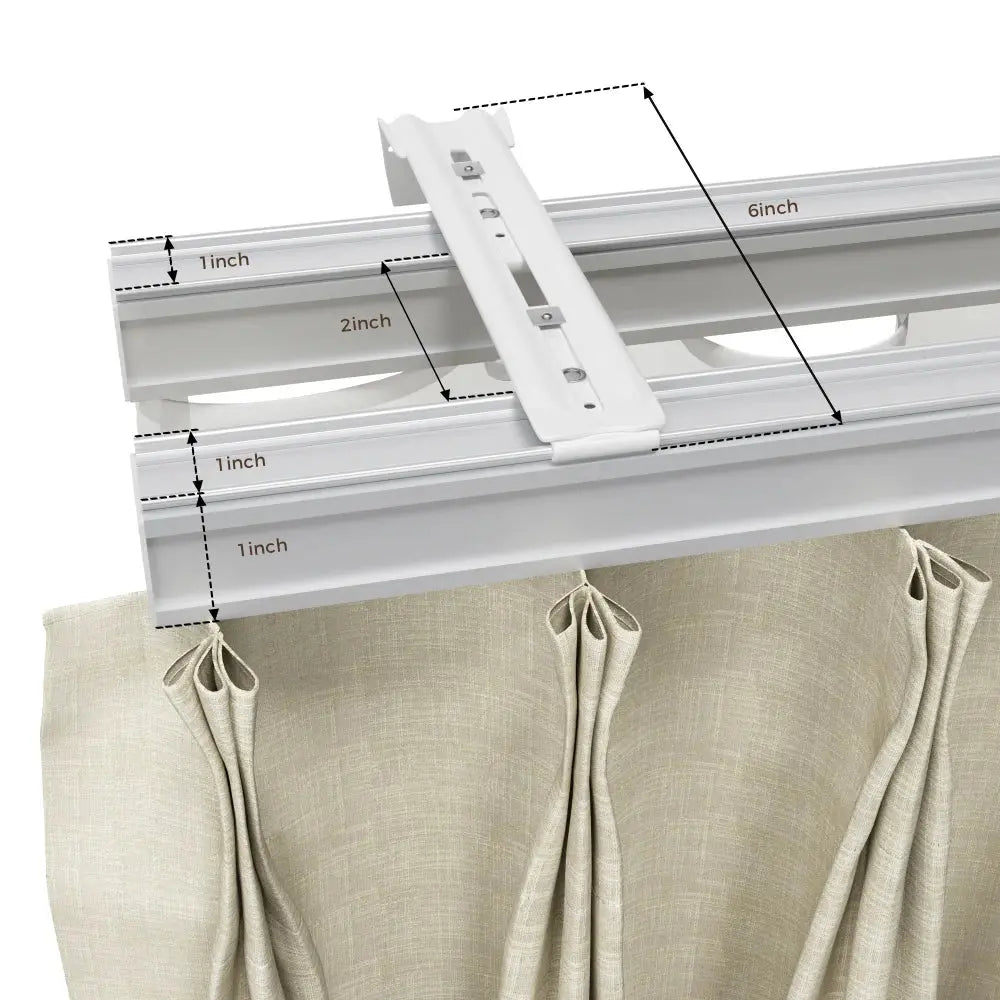 Adam Double Curtain Track - Heavy Duty Curtain Rod System for Windows, Black Metal Drapery Rail with Smooth Gliding - Perfect for Living Room, Bedroom & Home Decor