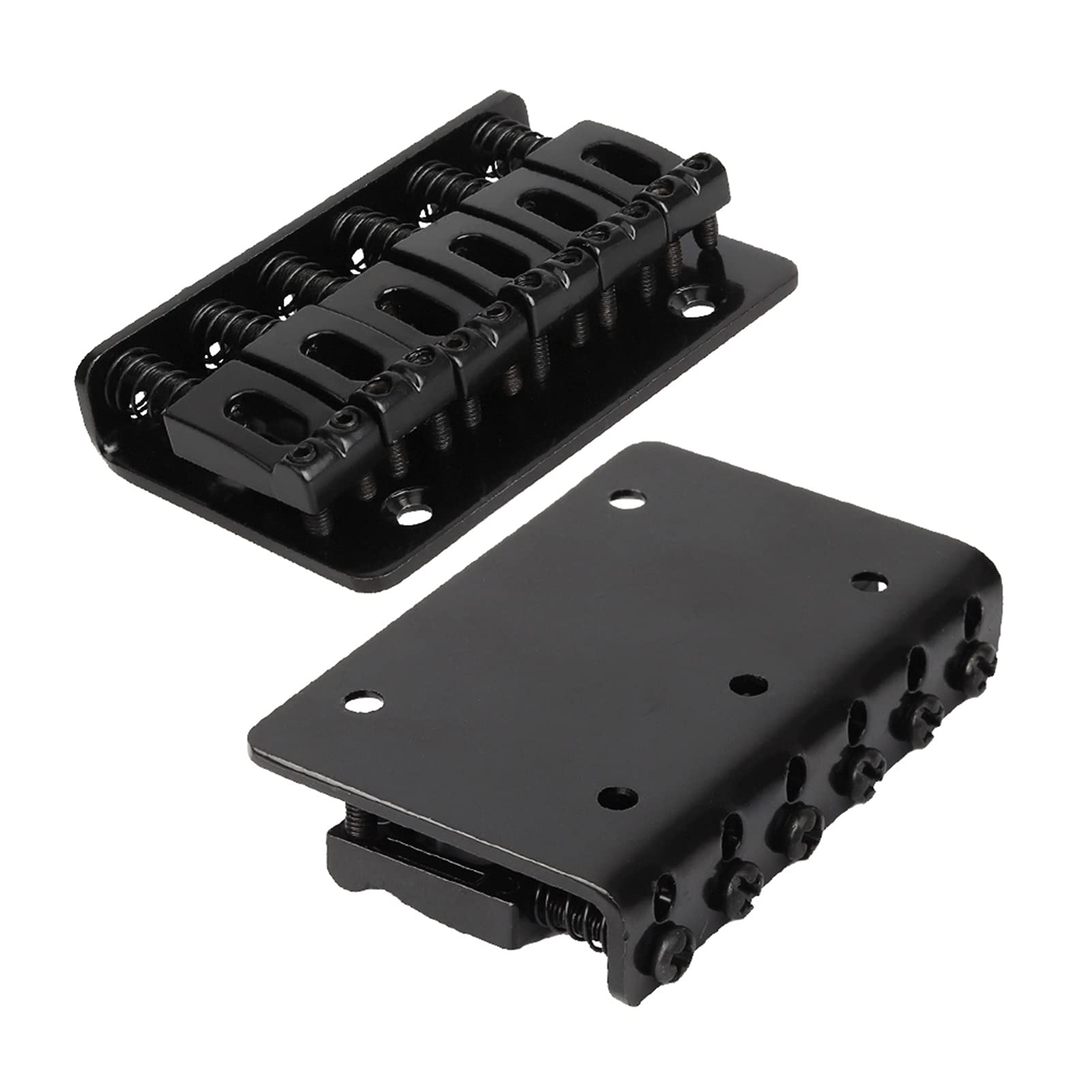 6 String Electric Guitar Bridge - Hardtail Fixed Metal Saddle Top Load Tailpiece for Electric Guitar (Black) | Perfect for Guitar Upgrades & Repairs