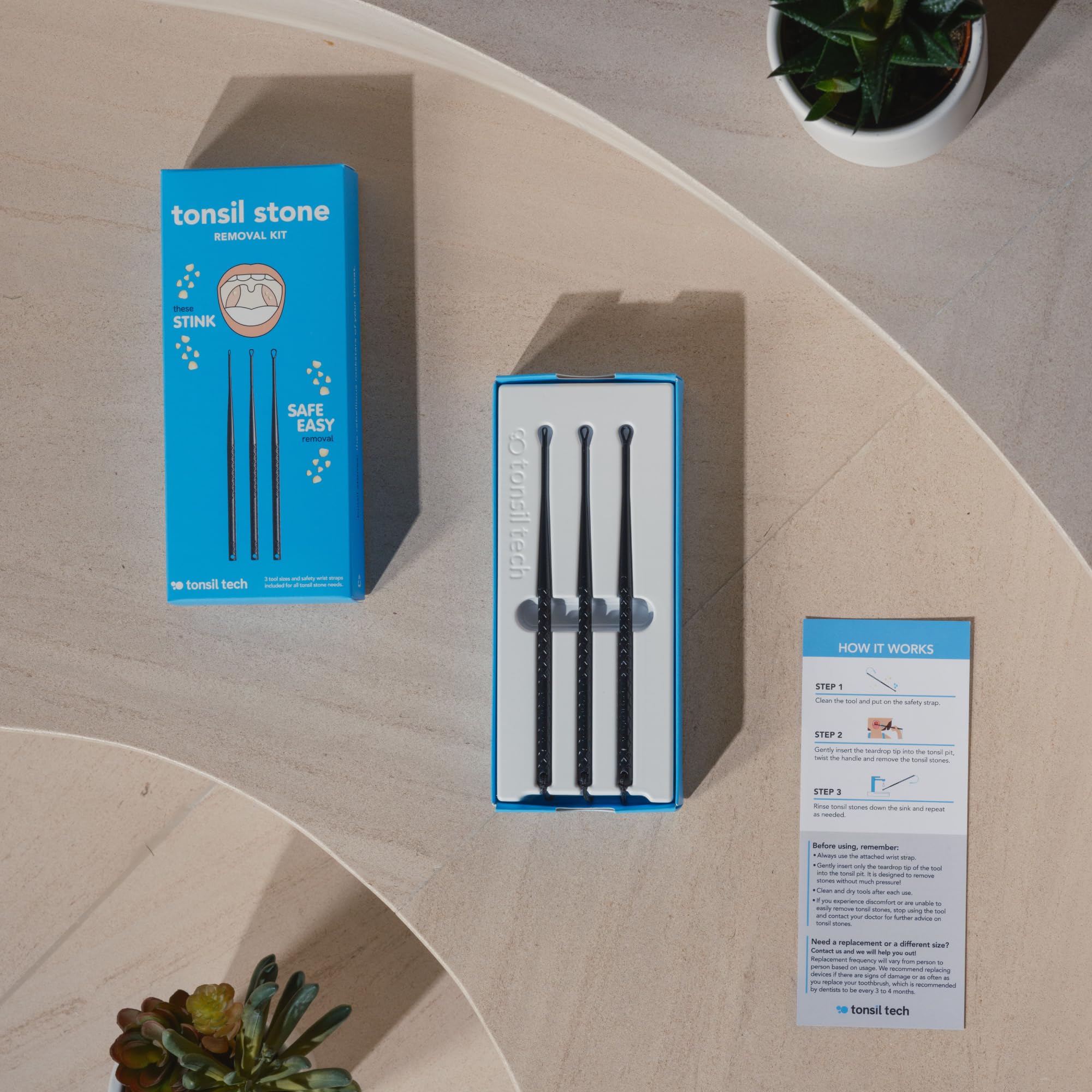 Premium Tonsil Stone Removal Kit - Safe & Easy Tonsillolith Removal Tools - Bioengineered & Made in USA - Blue - Perfect for Home Use & Oral Hygiene Care