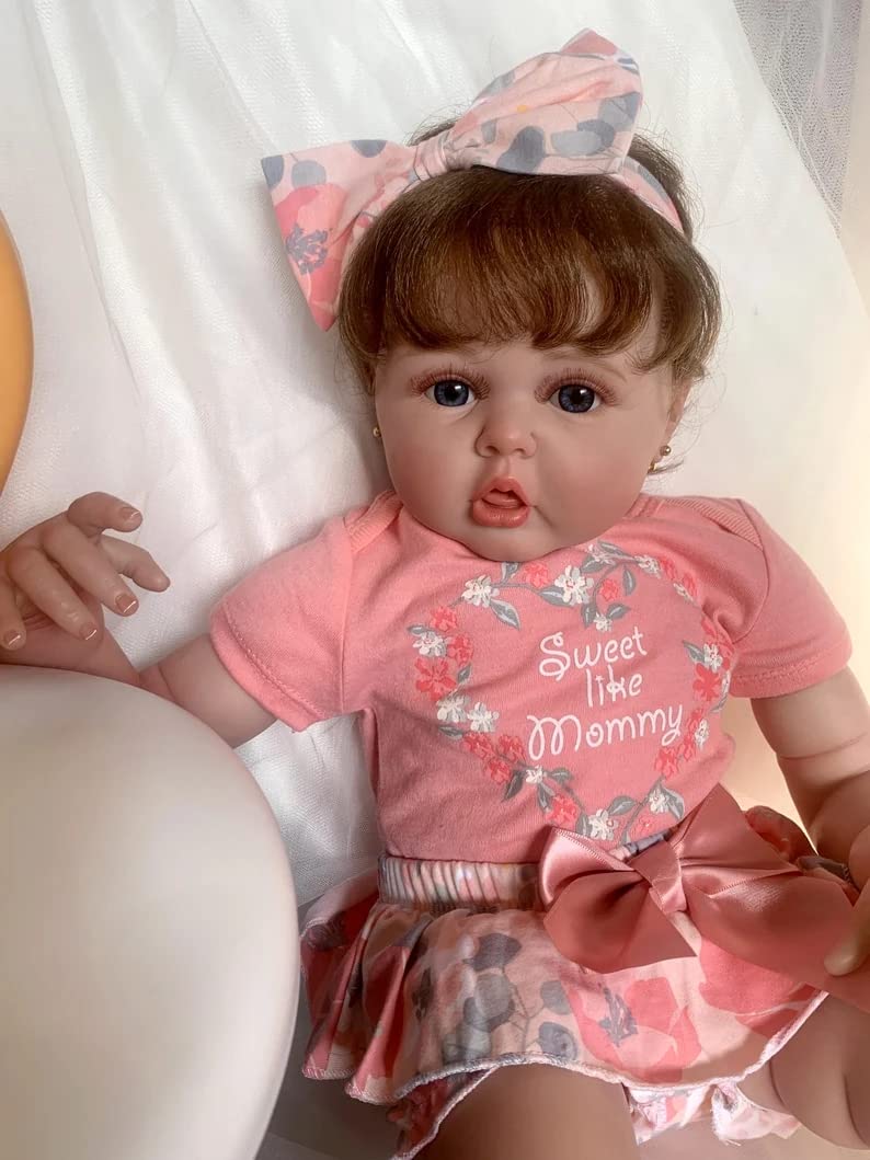24 Inch Realistic Reborn Baby Doll - Lifelike Newborn Baby Girl Doll with Cloth Body, Perfect Gift for Kids 3+, Therapy Doll for Dementia Patients - Great for Playtime, Collecting & Emotional Support