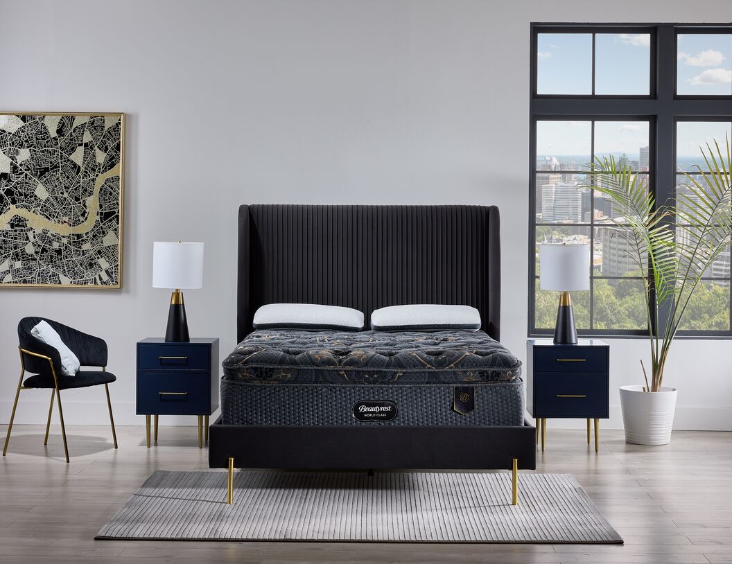 Beautyrest World Class Viscount Plush Twin Mattress & Box Spring Set - Premium Comfort for Bedroom, Guest Room, Dorm or Kids Room