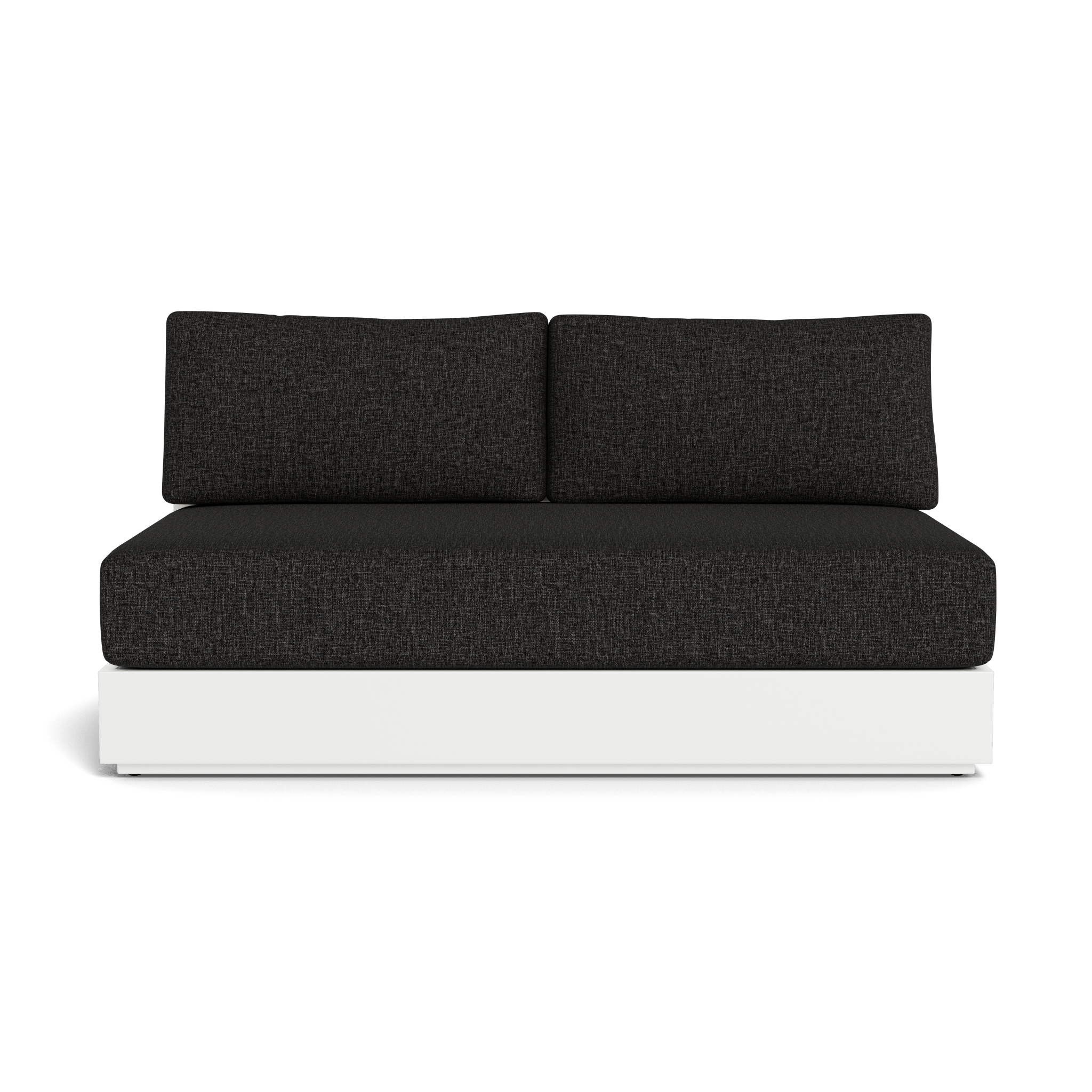 Hayman Aluminum 2-Seat Armless Outdoor Sofa - Lightweight Patio Furniture for Garden, Poolside & Deck - Modern Backyard Seating with Waterproof Cushions