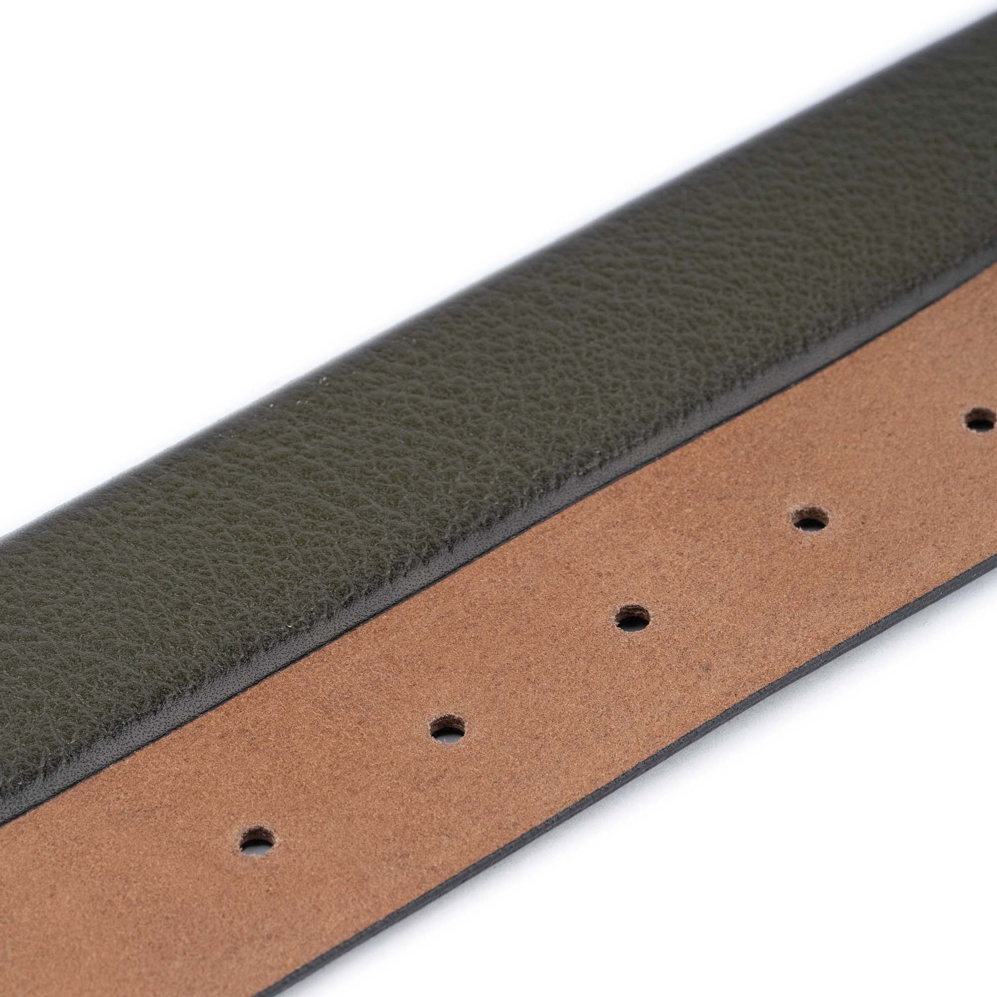 Premium Green Buffalo Leather Belt Strap for Montblanc Buckles - Handcrafted Genuine Leather with Pre-Punched Holes | Perfect for Business, Casual Wear & Formal Occasions