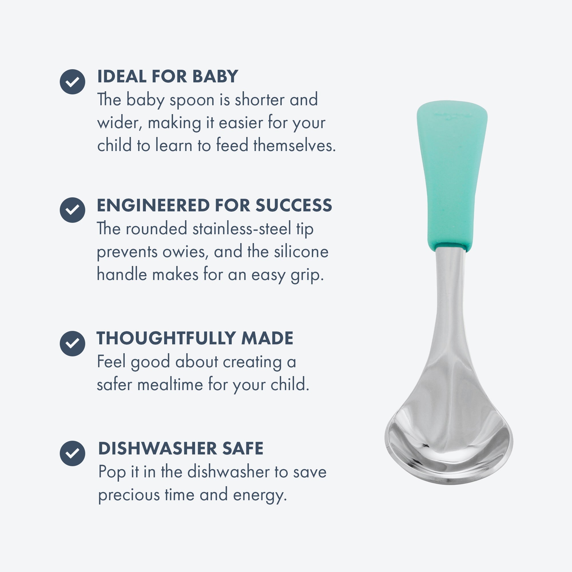Avanchy Stainless Steel Baby Forks - 2 Pack, Black - Perfect for Toddler Mealtime & Self-Feeding Practice