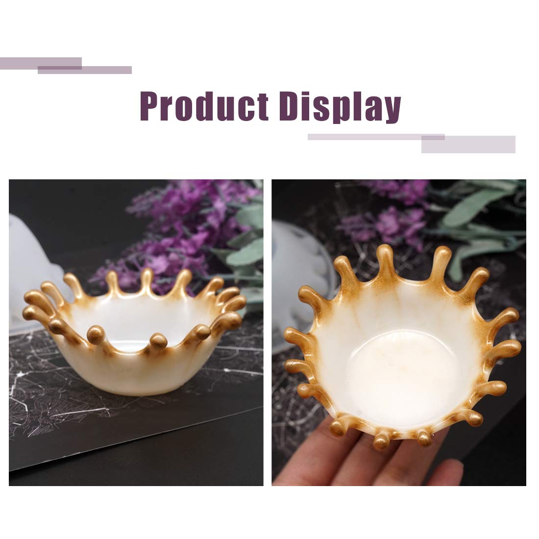 FineInno Resin Tray Molds - Water Drop Bowl Silicone Mold for Epoxy Resin Casting & Concrete Jewelry Holder | DIY Craft Supplies for Home Decor, Bathroom Organizer, Gift Box Making