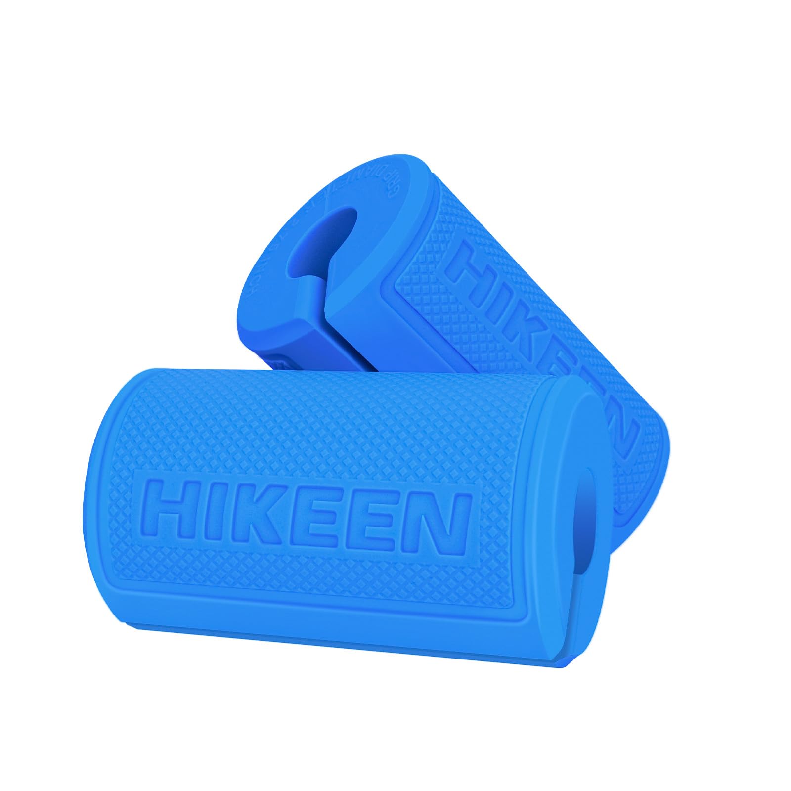 Hikeen Thick Bar Dumbbell Grips - Non-Slip Hard Rubber Barbell Grips for Weight Lifting & Strength Training - 1.77