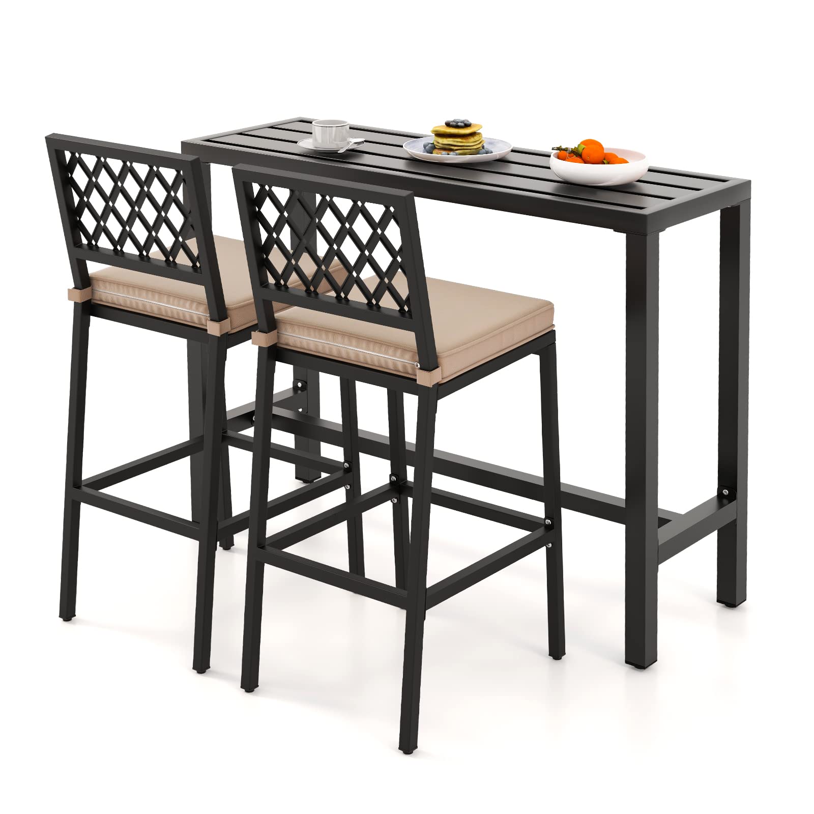 COSTWAY 3-Piece Outdoor Bar Set - 48