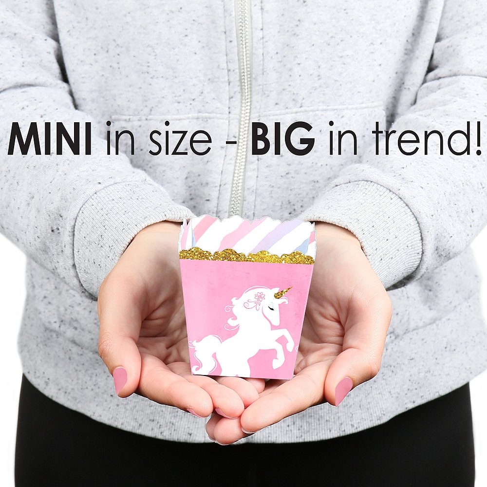 Big Dot of Happiness Rainbow Unicorn Party Favor Boxes - 12 Pack Mini Treat Boxes for Baby Showers, Birthday Parties & Magical Celebrations - Perfect for Candy, Gifts & Party Favors