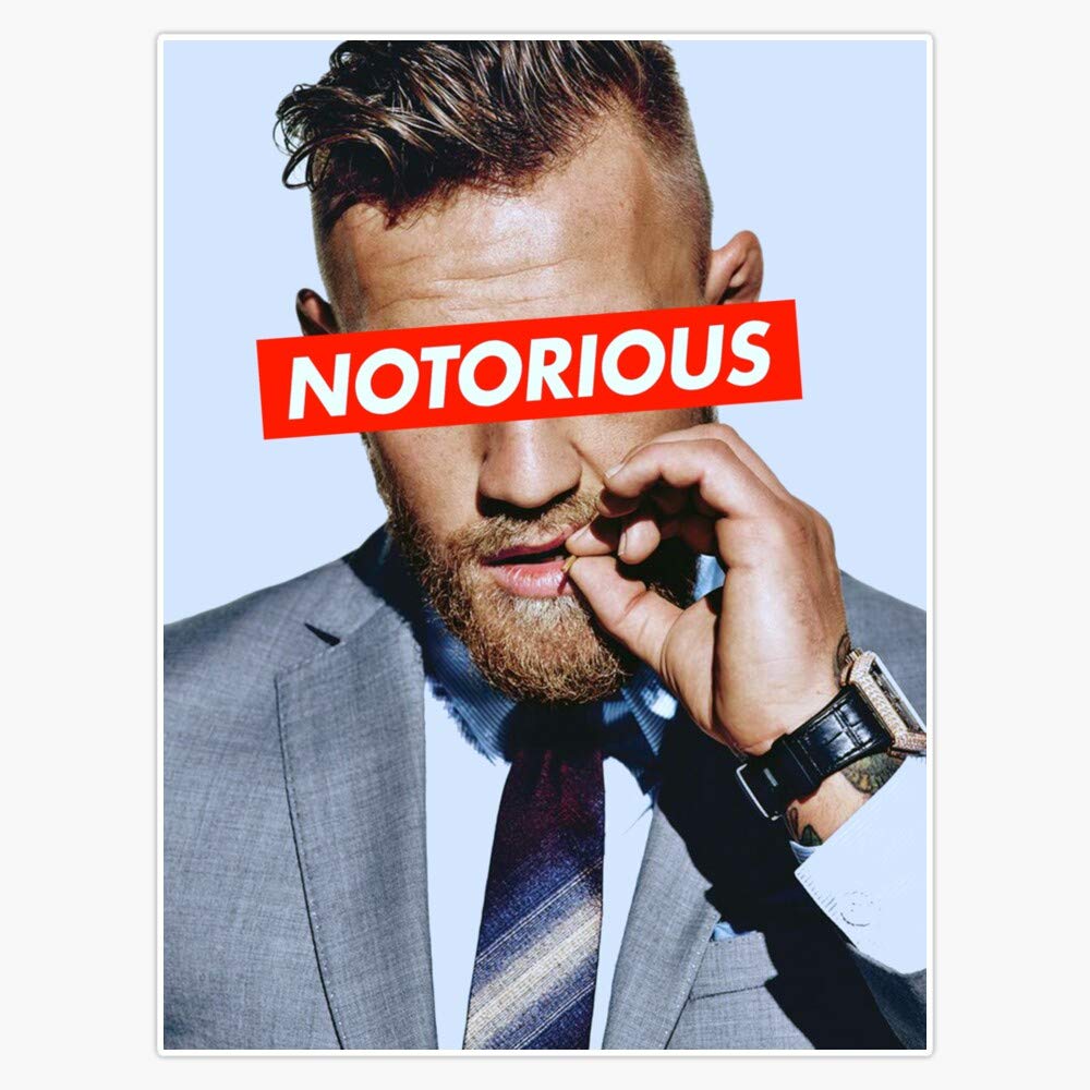 Conor McGregor Notorious Vinyl Waterproof Sticker Decal - 5 Inch Durable Car, Laptop, Wall, Window Decoration - Perfect for UFC Fans, Gym Locker, Skateboard & Water Bottle Customization