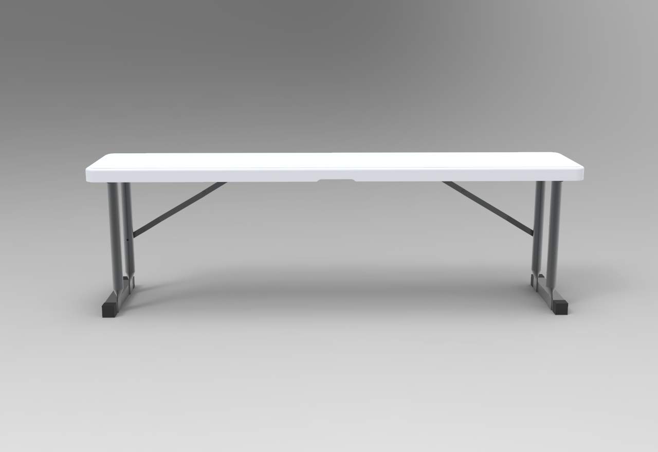 3 Foot Plastic Folding Bench - Lightweight & Portable White Resin with Sturdy Steel Frame, Perfect for Indoor & Outdoor Entertaining, Seats 3-4 People, 9