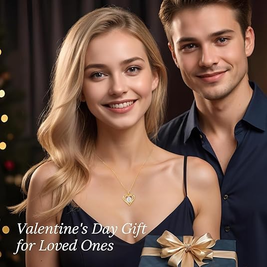 ANDSO Women's Necklace - 925 Silver Plated Heart Pendant with 1-3 Carat Moissanite Diamond, Elegant Jewelry Gift for Birthday, Anniversary & Valentine's Day | Perfect for Date Nights, Weddings & Special Occasions