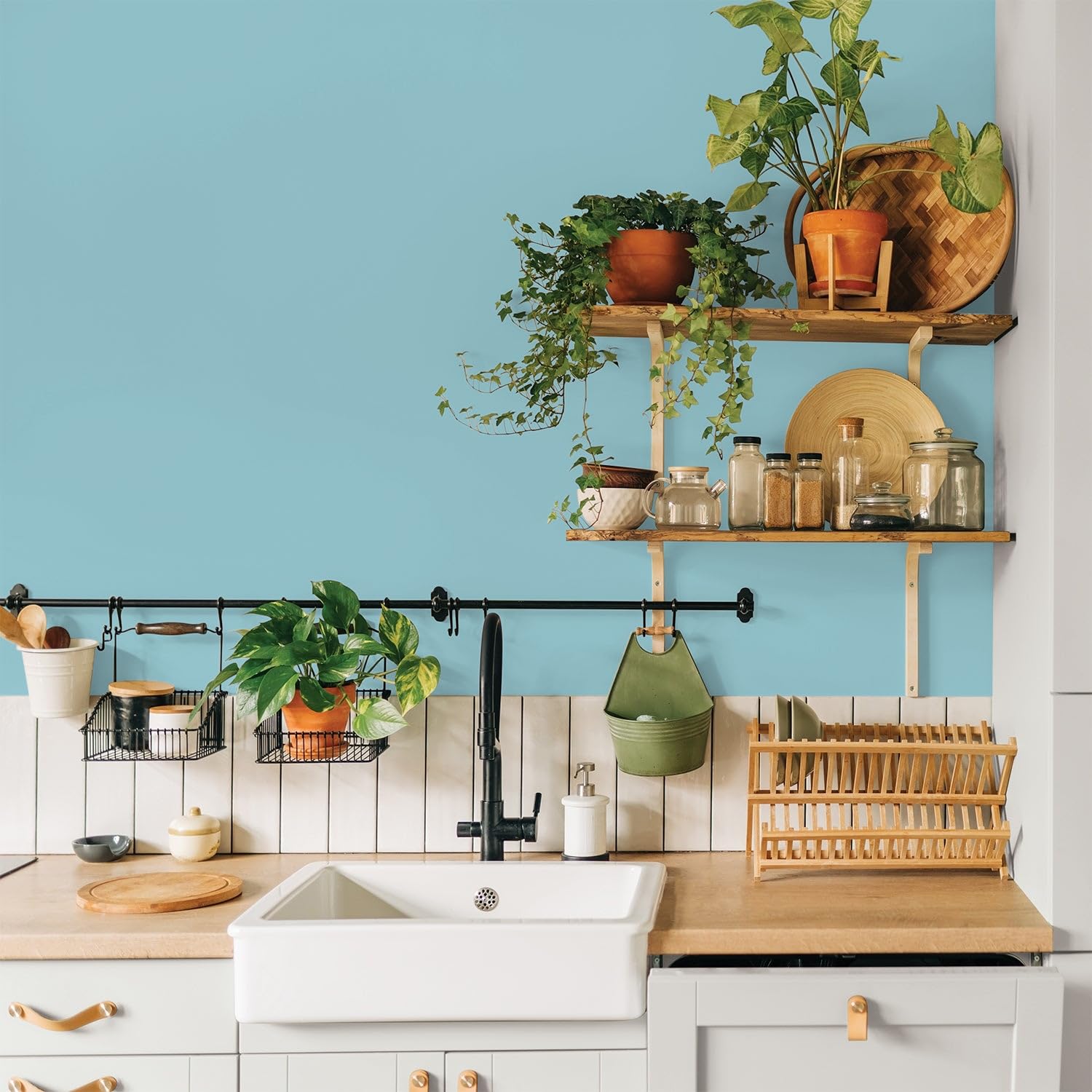 Glidden Interior Paint + Primer - 1 Gallon, Teal/Aqua (Kingston Aqua), One Coat Coverage, Eggshell Finish - Perfect for Living Rooms, Bedrooms & Home Decor Projects