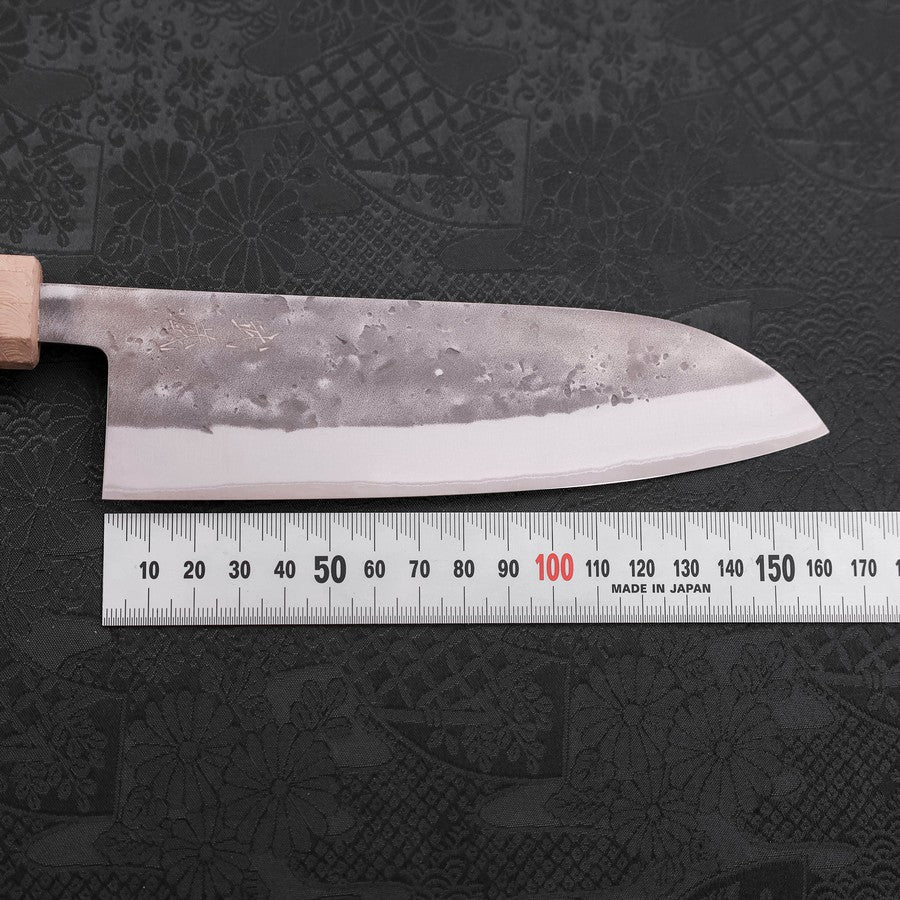 Premium Santoku Knife 165mm - Blue Steel #2 Nashiji Stainless Clad with White Urushi Handle - Japanese Chef Knife for Slicing, Dicing & Chopping Vegetables, Meat & Fish - Perfect for Home Cooks & Professional Kitchens