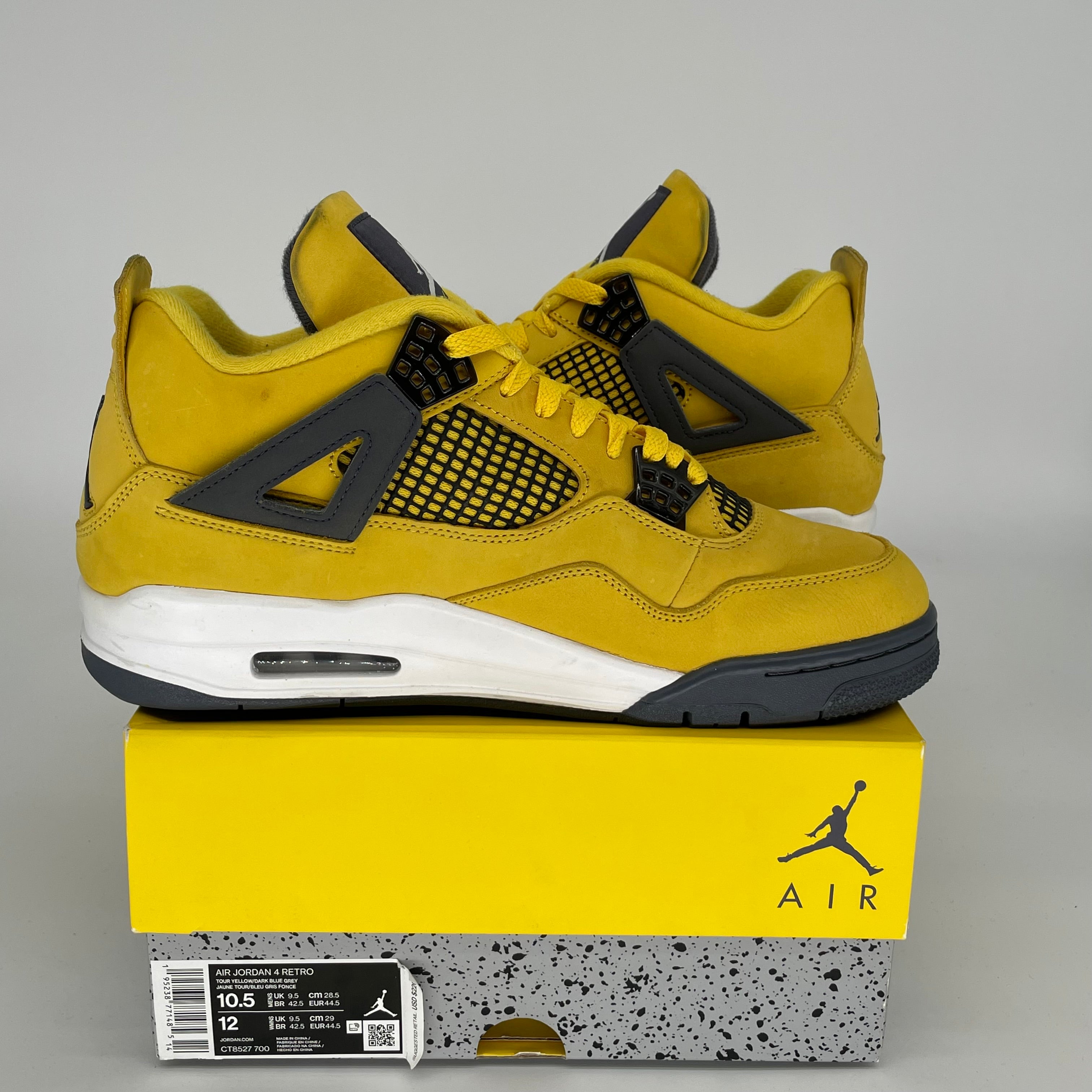 Air Jordan 4 Retro 'Lightning' Size 10.5 Men's Basketball Shoes CT8527-700 - Perfect for Sneaker Collectors & Streetwear Fashion