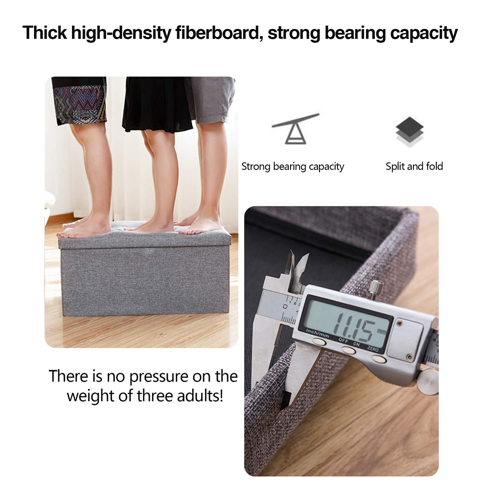 Multi-Purpose Storage Stool with Strong Load-Bearing - Rectangular Household Chair for Sitting & Organizing Shoes, Toys, Blankets - Perfect for Living Room, Bedroom, Entryway - Simple & Versatile Design