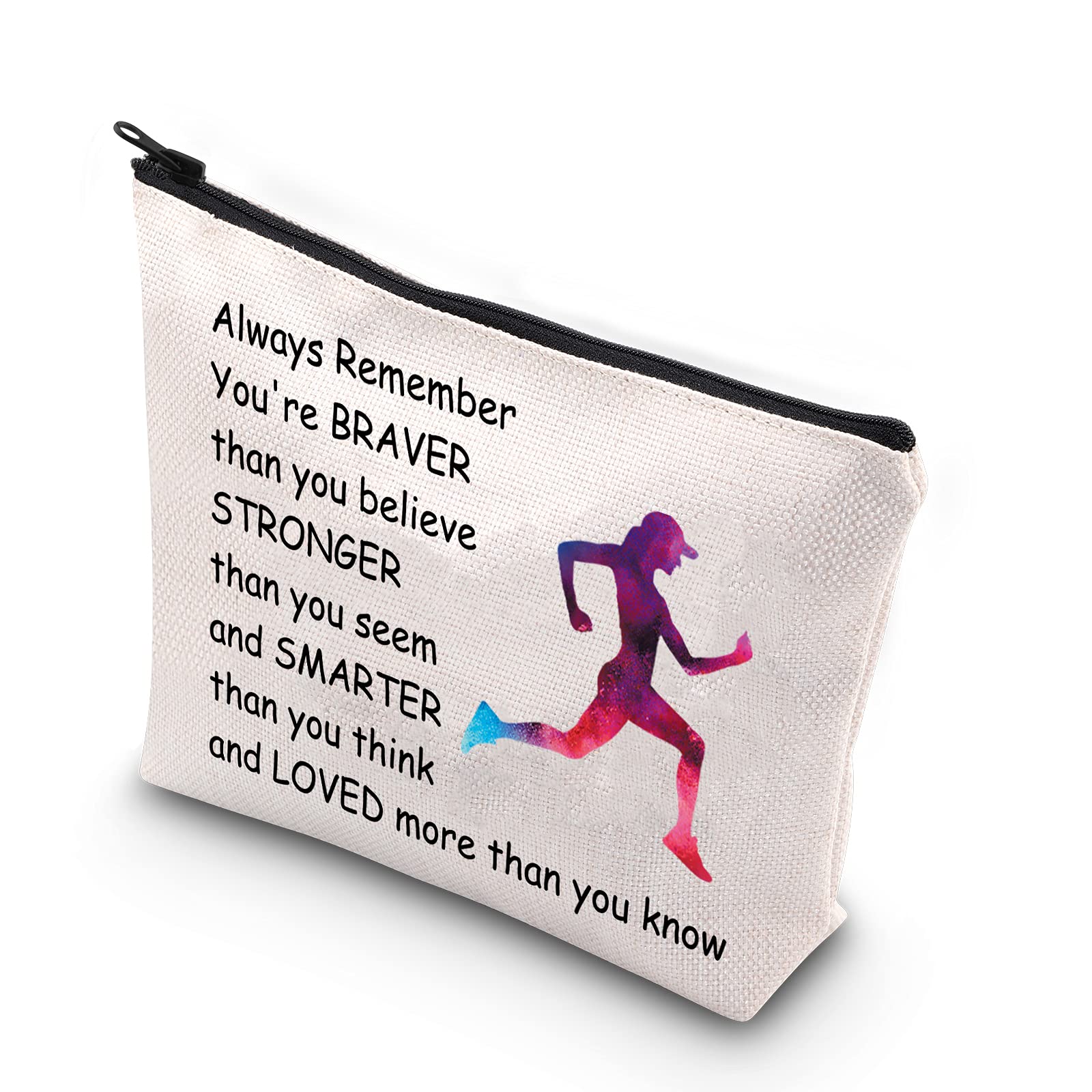 Running Lover Gifts Makeup Bag for Women - Waterproof Cosmetic Pouch for Runners, Cross Country, Teens - Travel Toiletry Organizer with Zipper | Perfect for Gym, Marathon Training & Vacation Essentials