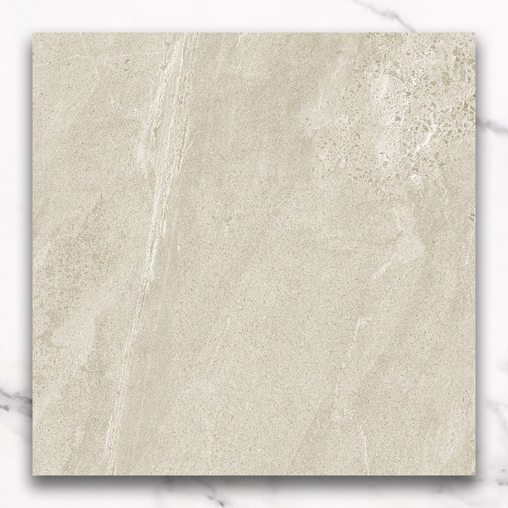 Premium Elysium Beige 600x600mm Matte Limestone Look Porcelain Tile - Perfect for Bathroom, Kitchen & Living Room Flooring