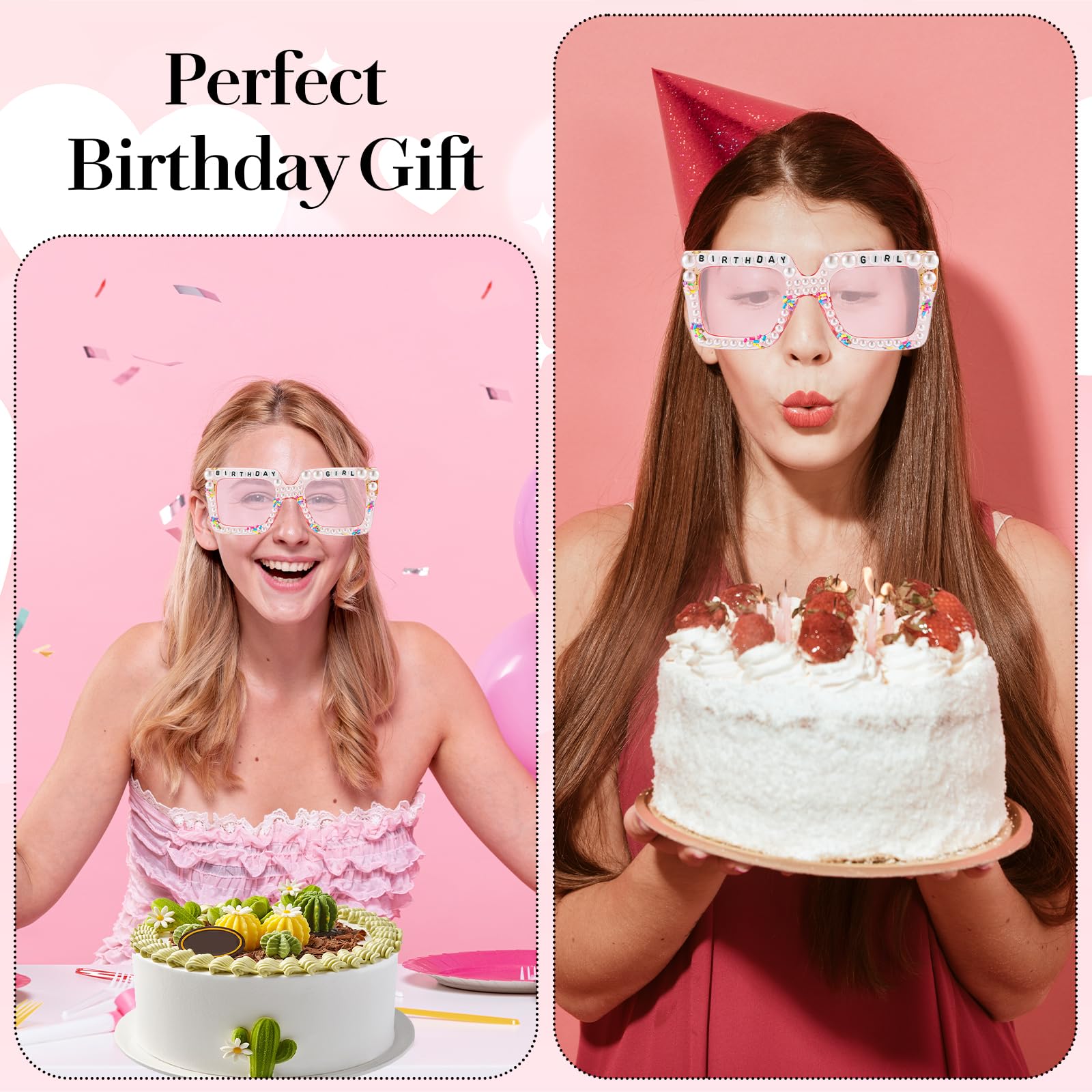 Birthday Girl Sunglasses for Women & Girls - Pink Party Glasses for Birthday Celebrations, Gifts & Accessories | Perfect for Birthday Parties, Bachelorette Events & Festive Occasions