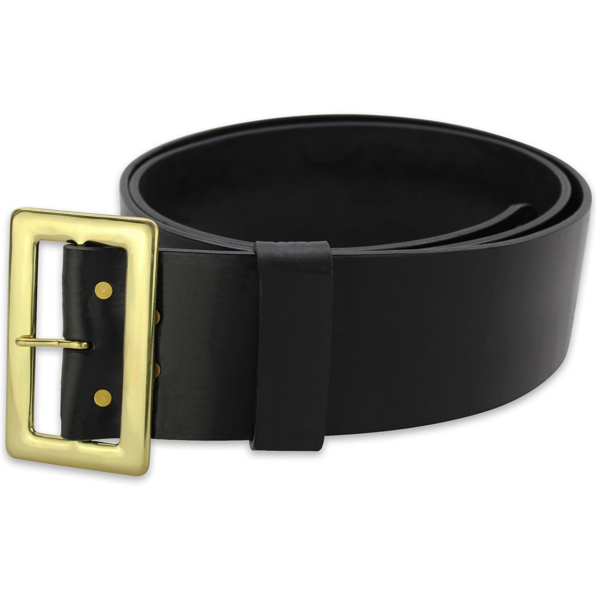 Premium Bullhide Leather Belt with Brass Buckle - 3.5