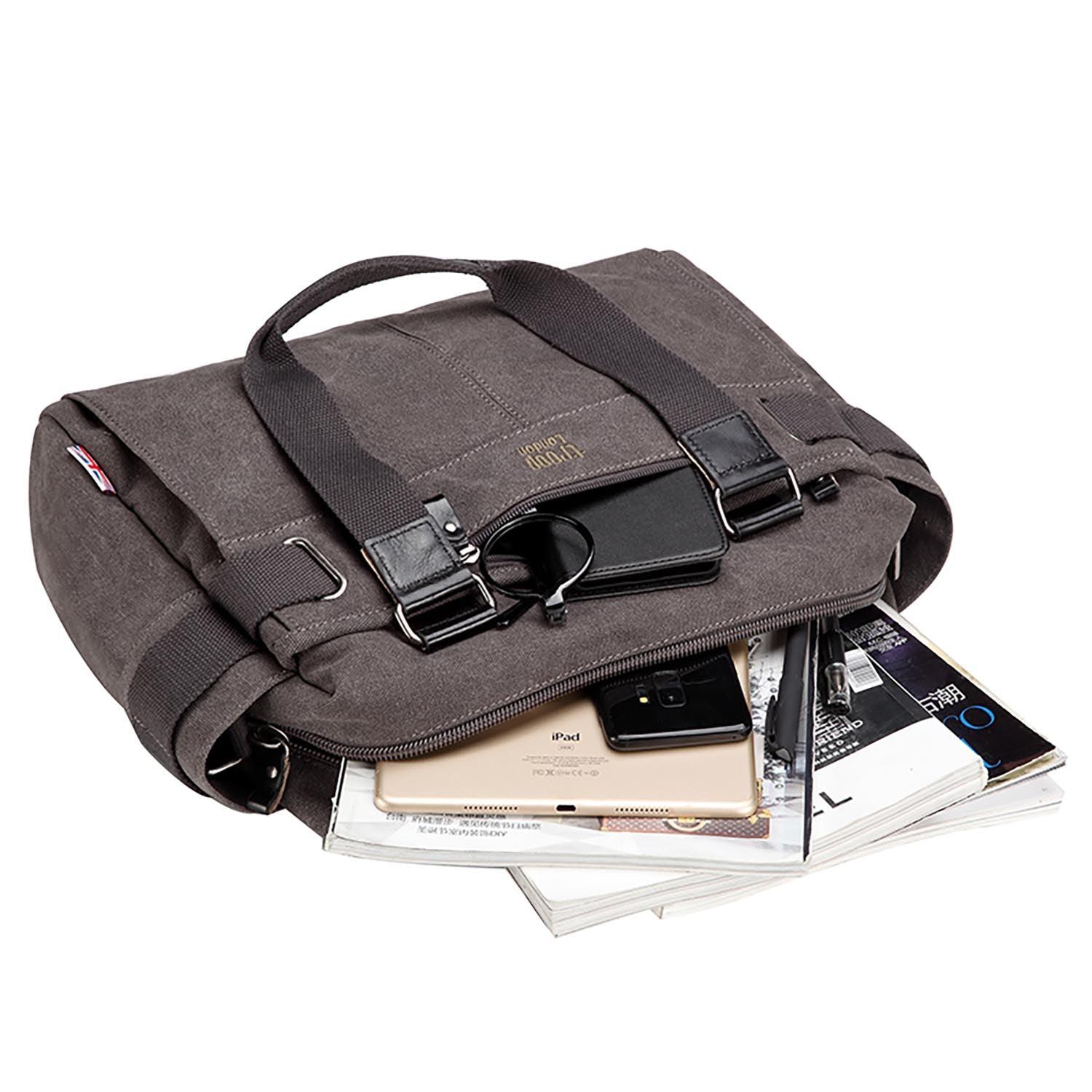 L853 Troop London Classic Double Grab Handle Handbag for Women - Stylish Shoulder Bag for Work, Travel & Everyday Use