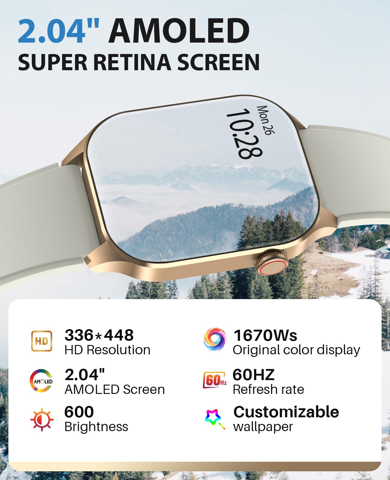 Smart Watch with Bluetooth Call & 2.04