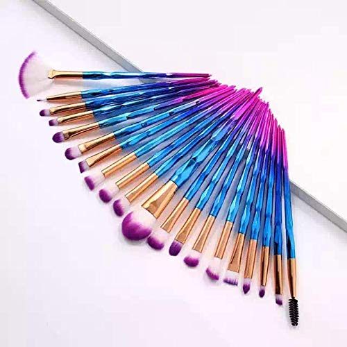 20-Piece Professional Unicorn Makeup Brush Set - Eyeshadow, Eyeliner & Blending Brushes for Crease & Full Eye Makeup | Luxury Beauty Tools for Women & Teens | Perfect for Daily Use, Special Occasions & Professional Makeup Artists