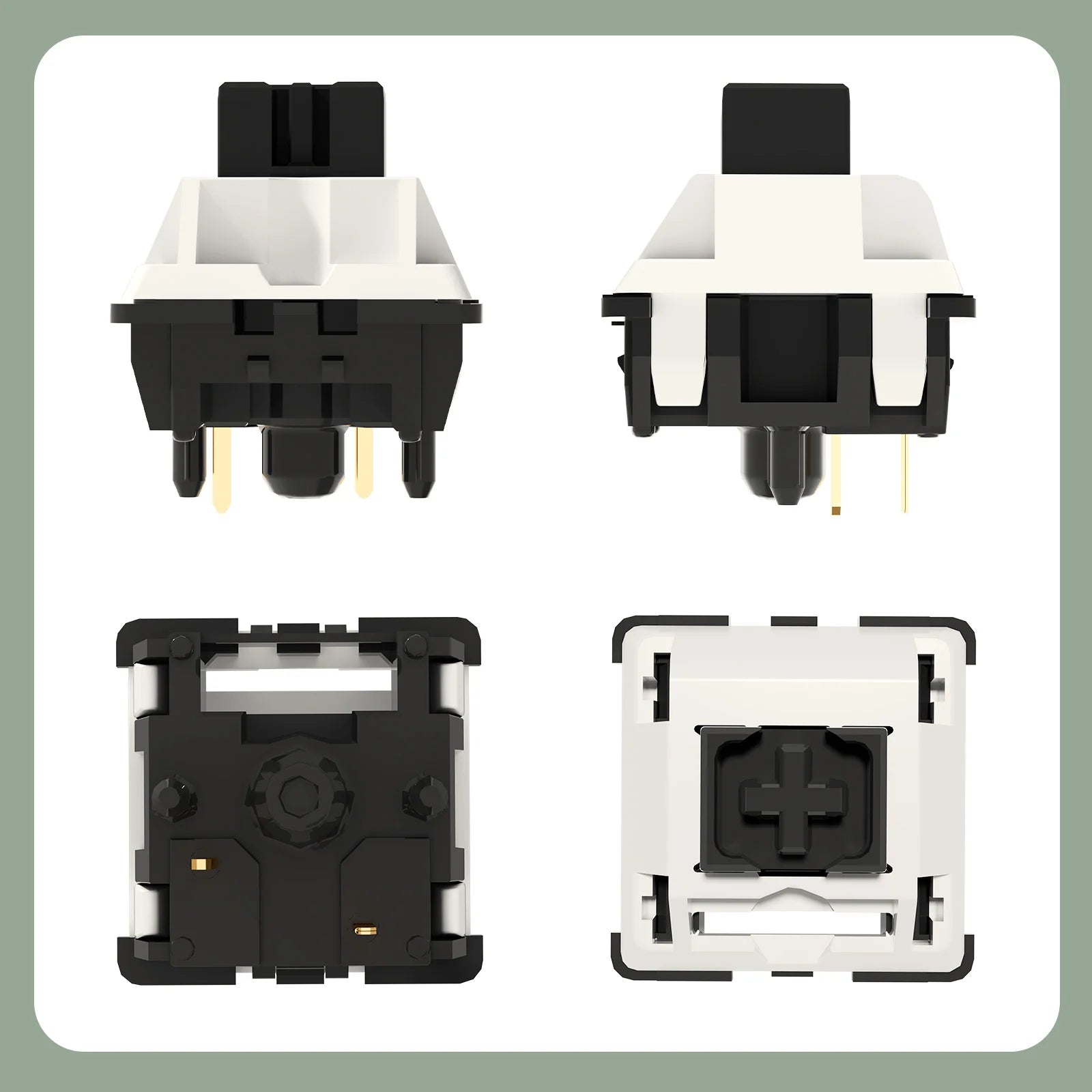 YUNZII Panda Switch - Mechanical Keyboard Switches for Gaming & Typing | Smooth Linear Feel | Compatible with DIY Keyboards | Perfect for Gamers, Programmers & Office Work