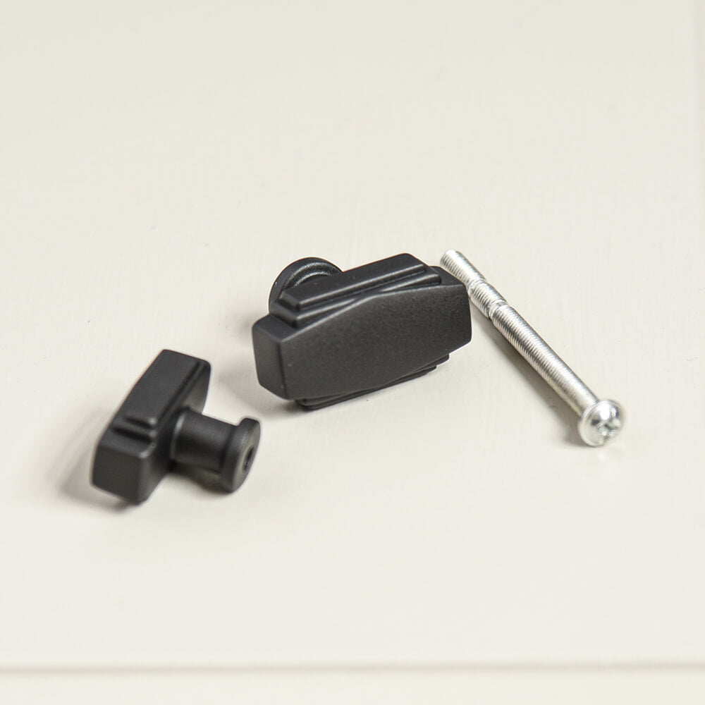Vintage Black Art Deco Cabinet Knobs - 10 Pack Matte Finish Drawer Pulls for Kitchen, Bathroom & Furniture Hardware (Ideal for Dressers, Cabinets & Home Decor)